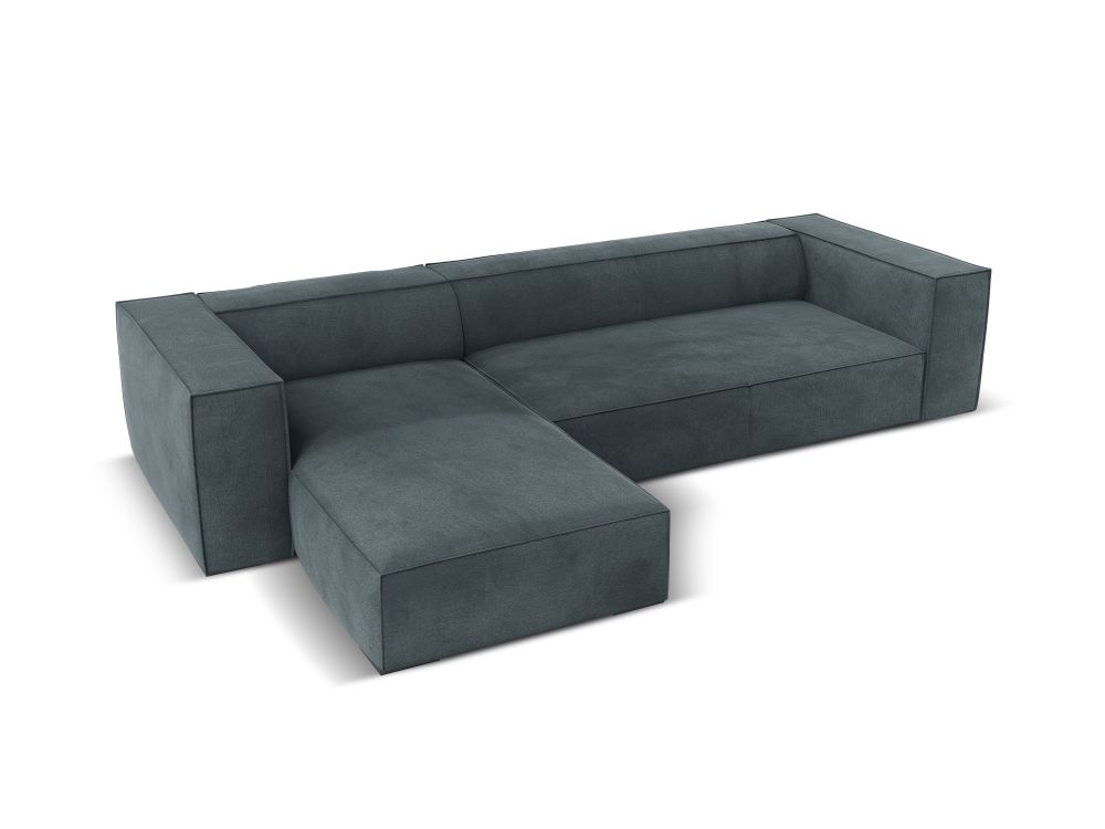Cosmopolitan Design Ecksofa Turin 5-Sitzer Strukturierter Stoff Rosario Blaugrau Links
