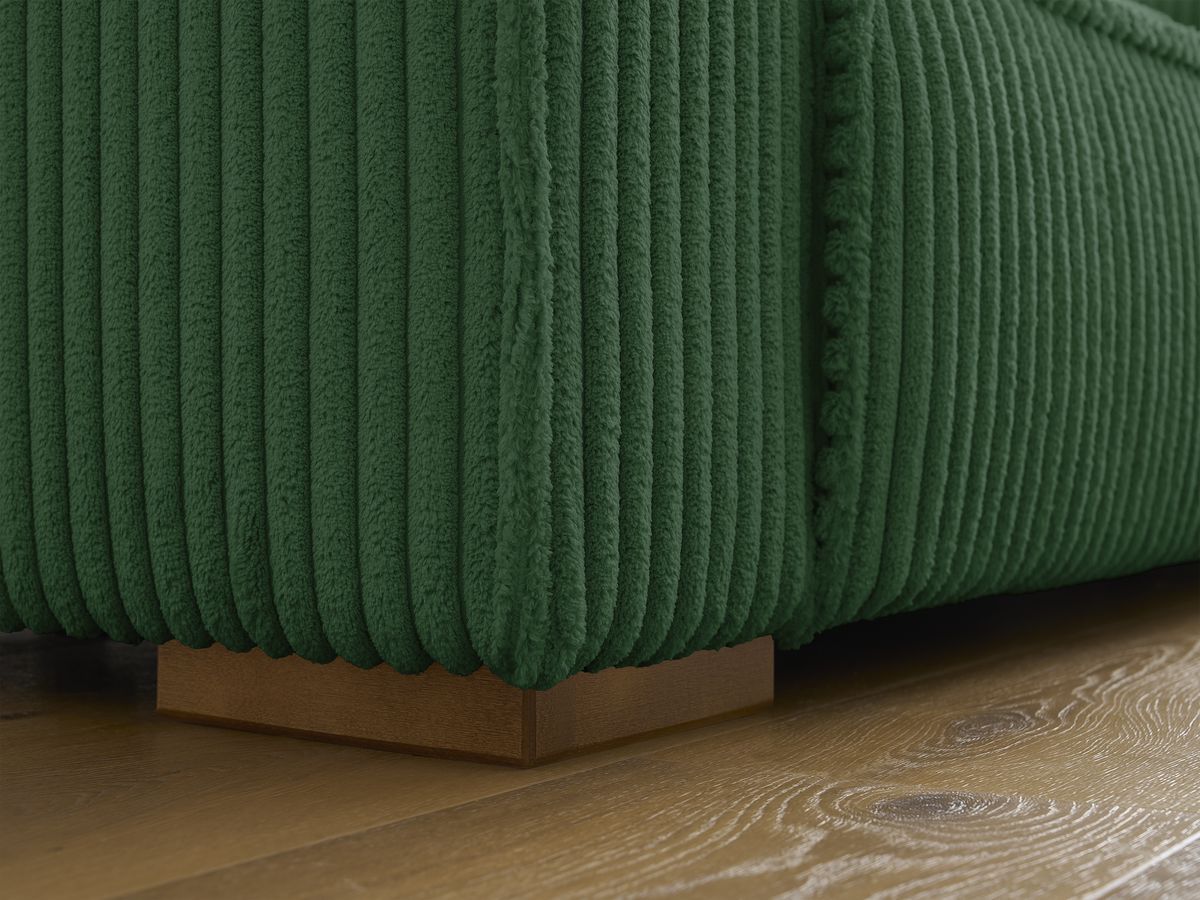 Bobochic Chelsea Sofa 6-Sitzer mit Pouf Breitcord weich Grün