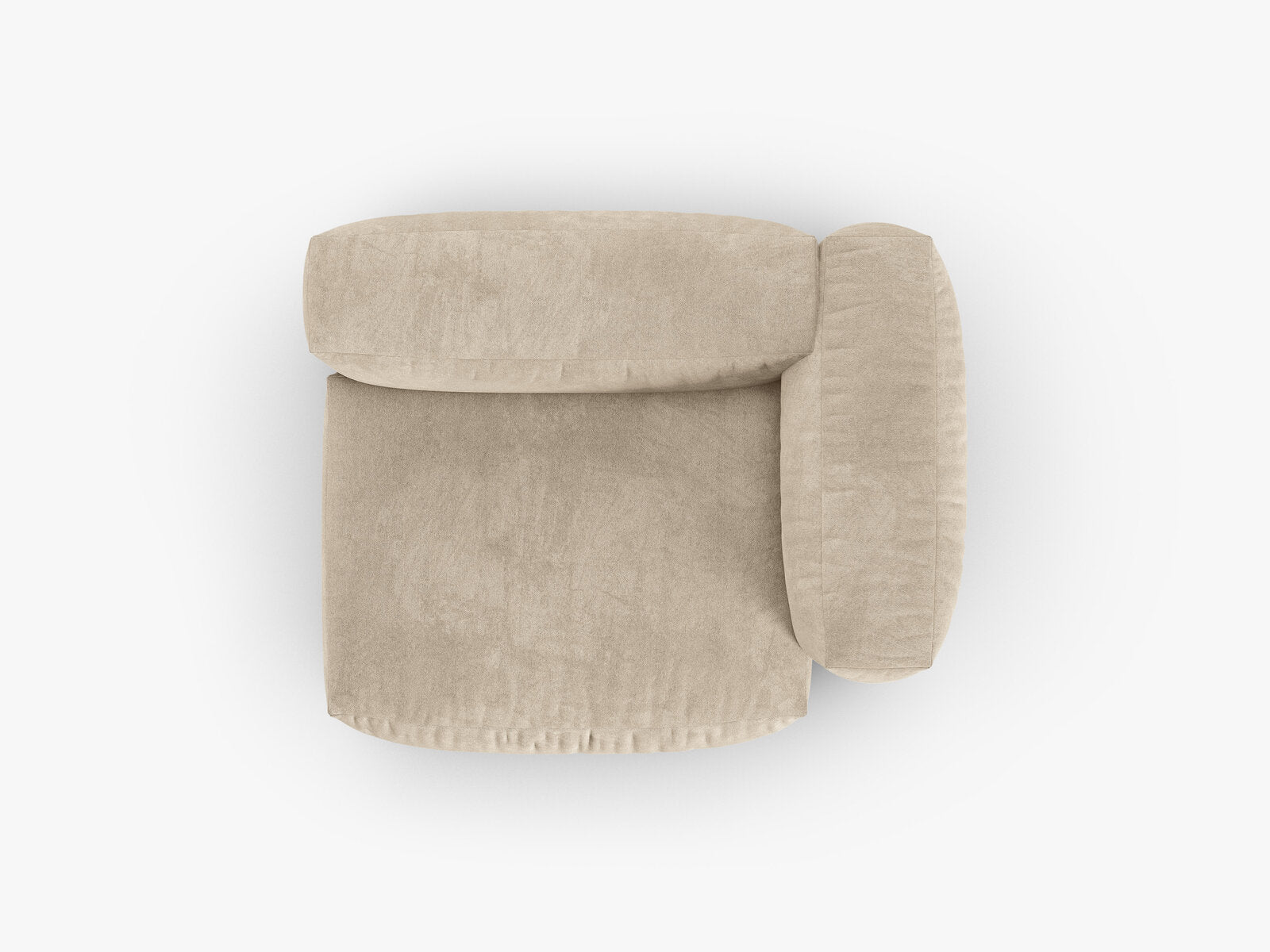 Micadoni Eckmodul mit Armlehne Martina 1-Sitzer 90cm Sitztiefe Rechts Samt Vogue Helles Beige