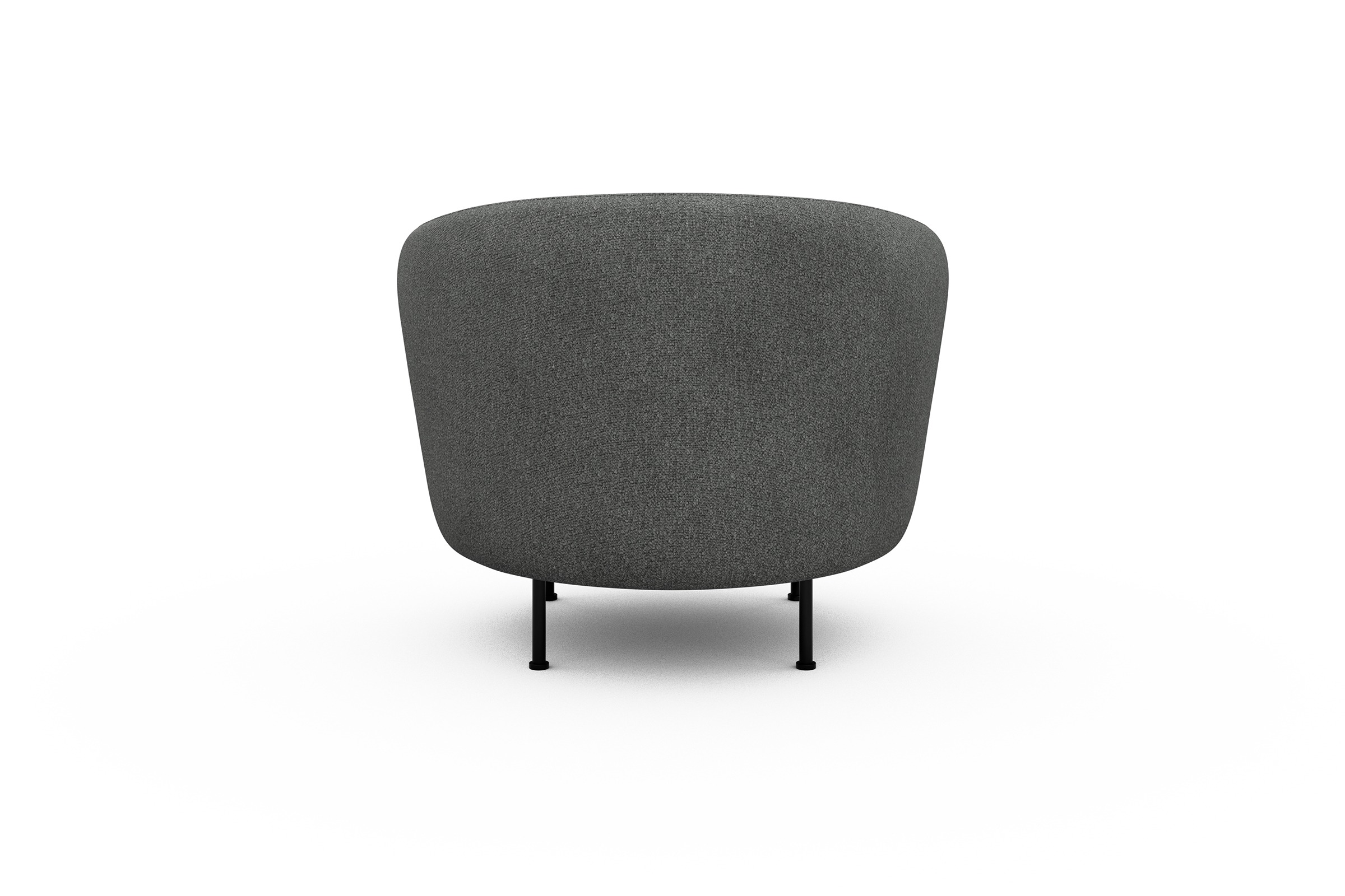 Sessel Ronda Metallbeine Schwarz Boucle-Ash-Grey