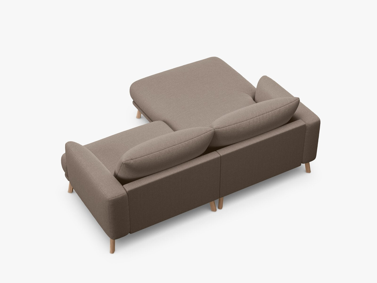 Micadoni Ecksofa Naomi 3-Sitzer kleine Version Links Strukturierter Stoff Liberty Cappuccino
