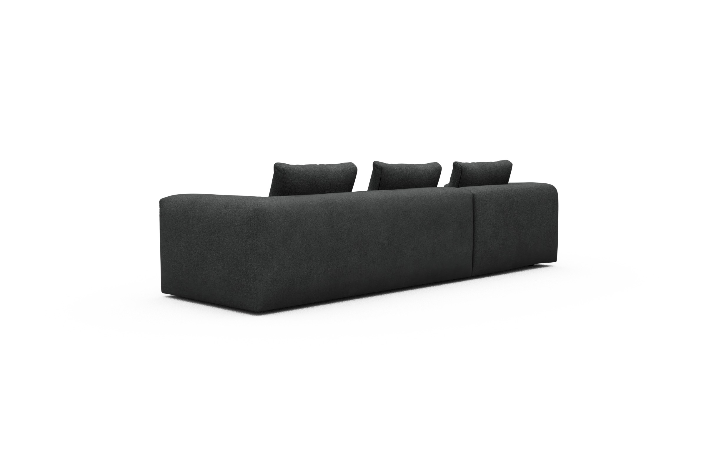 Ecksofa Fred Chaiselongue links mit 2,5-Sitzer Boucle-Charcoal