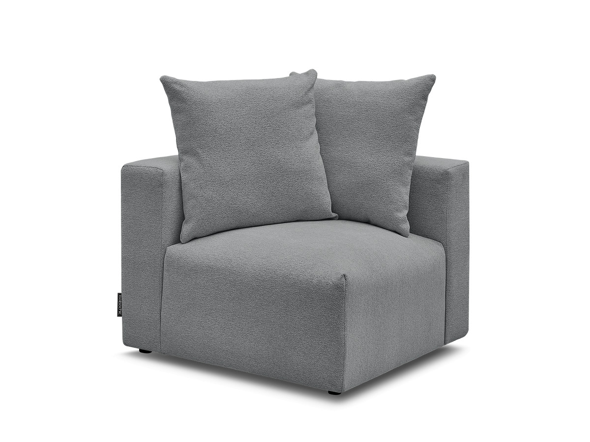 Bobochic Voltaire Eckmodul Melange-Stoff Dunkelgrau Ecke links