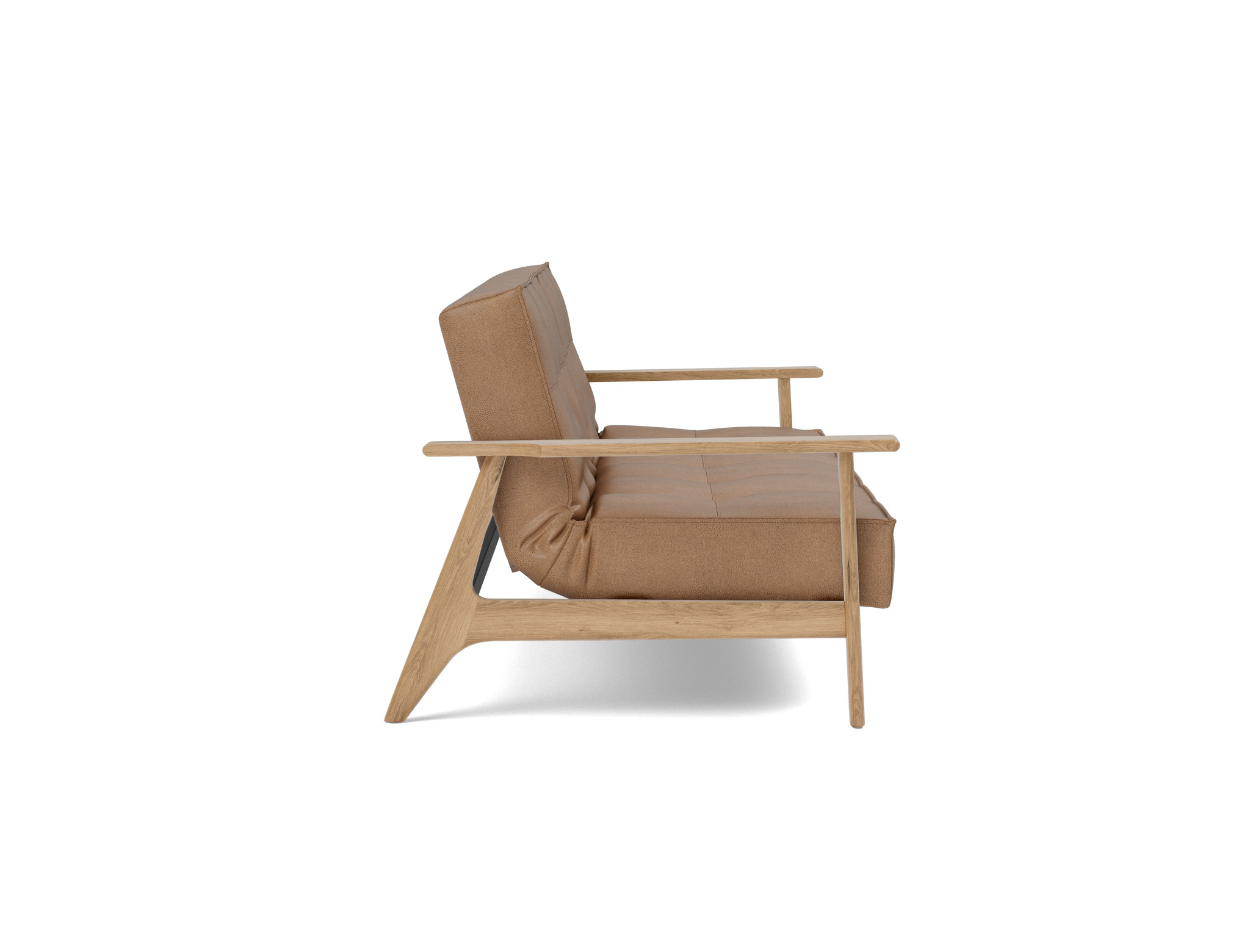 Schlafsofa Splitback Frej Lederoptik Faunal 551-Brown