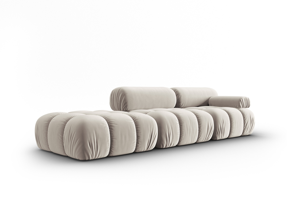 Cosmopolitan Design Modulares Sofa Cortina 4-Sitzer Samt Bluvel Dunkelbeige Links