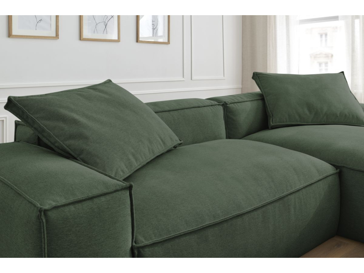 Bobochic Boheme Ecksofa, 2 Kissen Melange-Stoff Grün