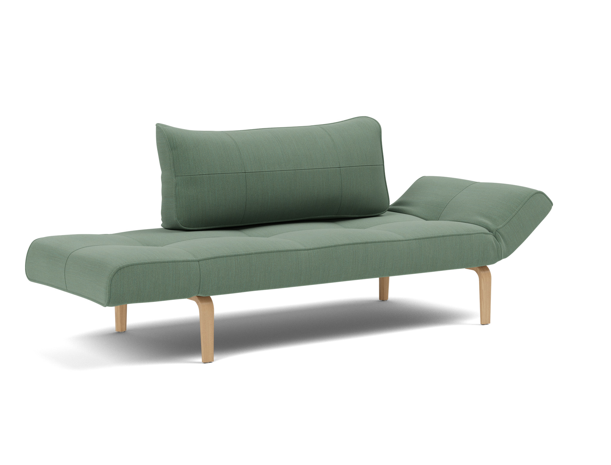 Tagesbett Zeal Flachgewebe Elegance 518-Green Beine Bow Eiche