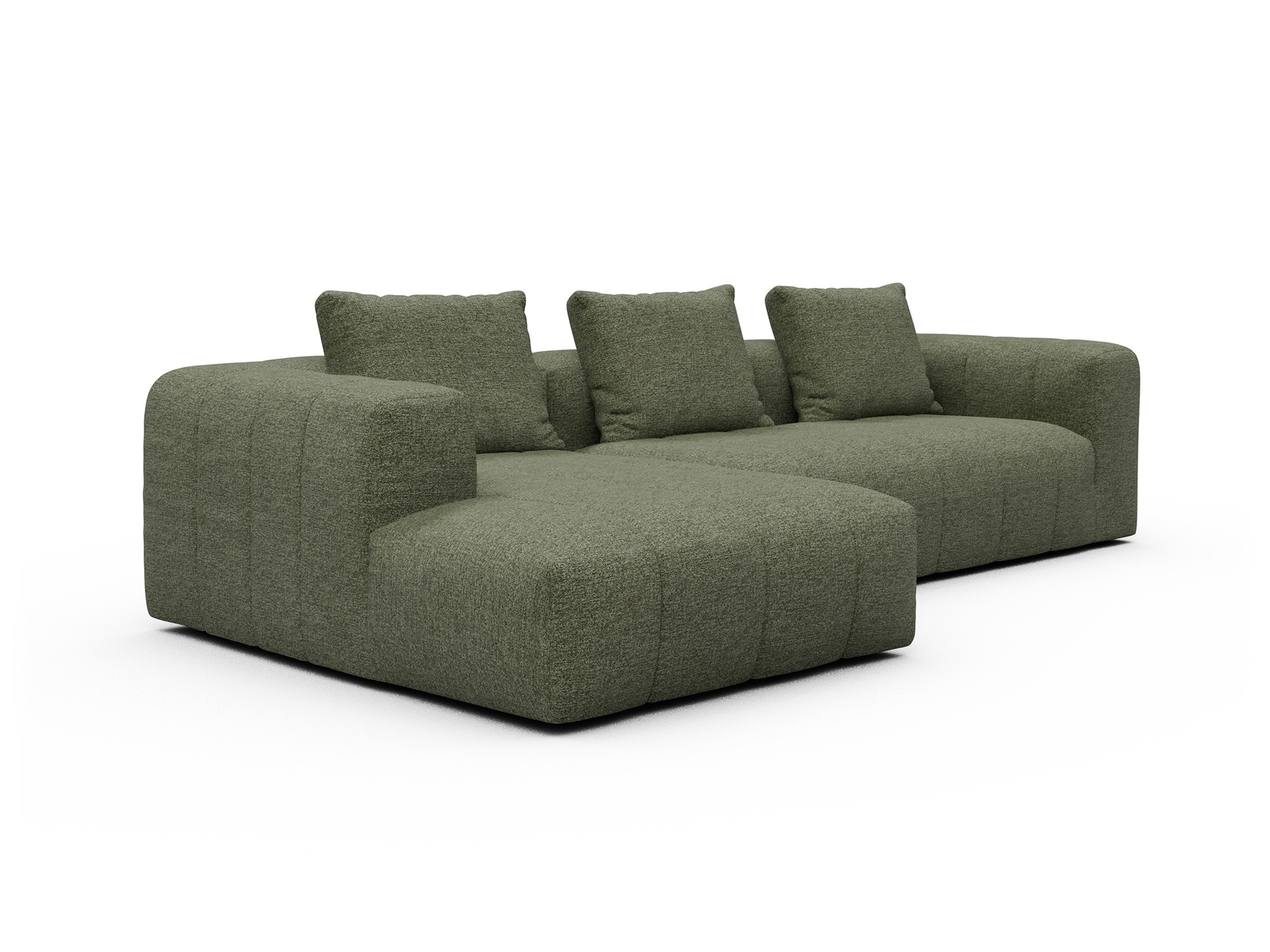 Hugo 2,5-Sitzer Armlehne rechts mit Chaiselongue Carreno-Vivid-Green moebelfaktor