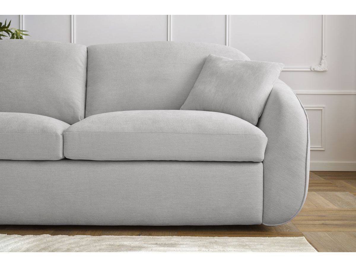 Bobochic Cezanne Schlafsofa 3-Sitzer Stoff Hellgrau, Liegefläche 140 × 194 cm