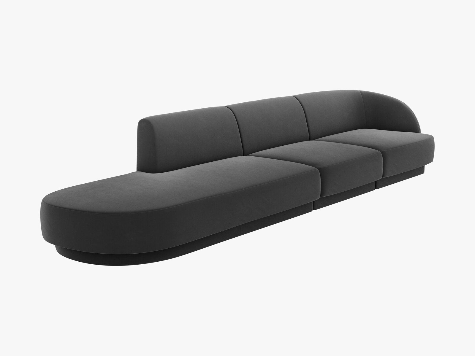 Micadoni Sofa Miley 4-Sitzer Links Samt Bluvel Grau