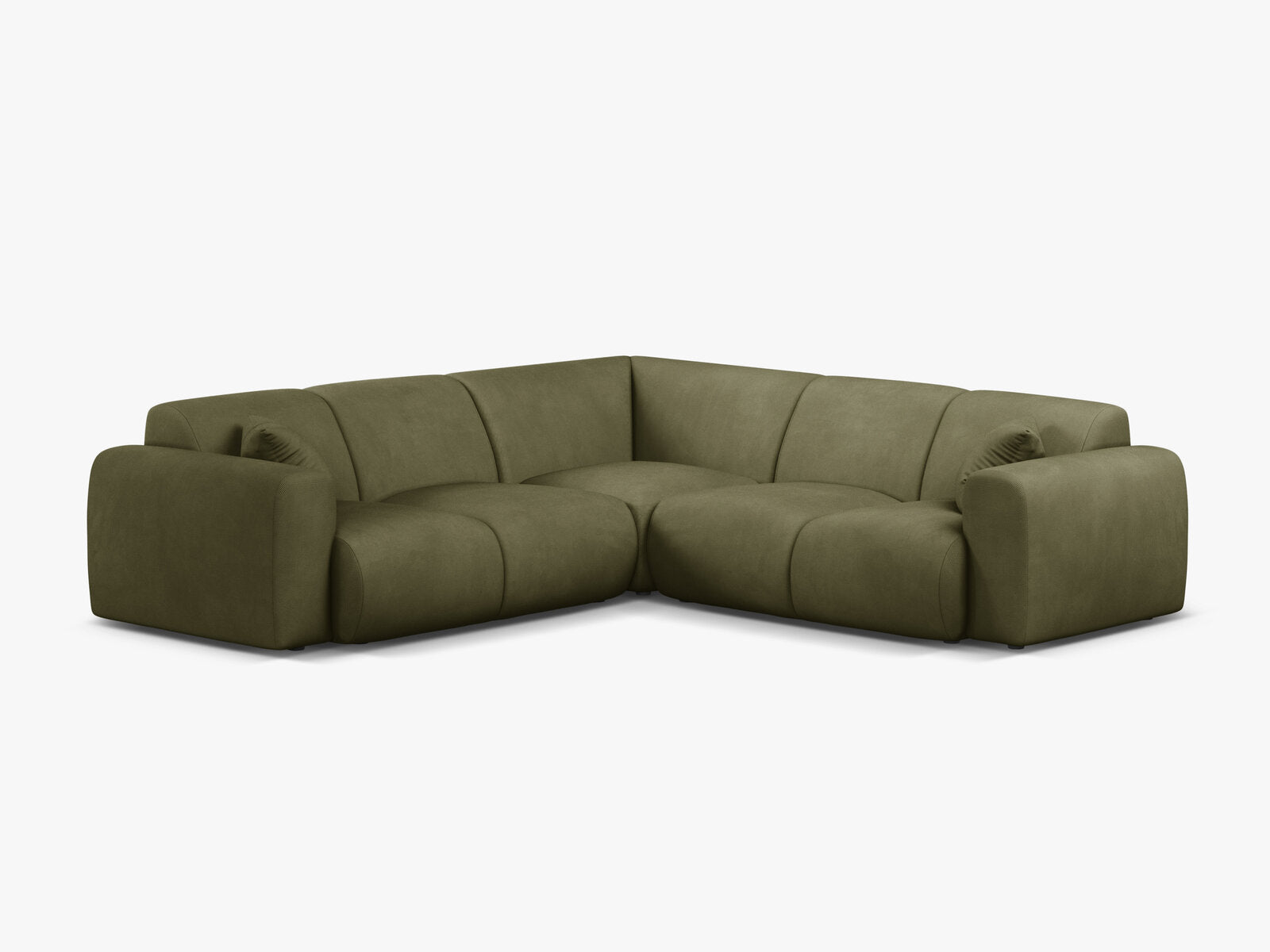 Micadoni Ecksofa Molino 5-Sitzer Strukturierter Stoff Rebel Hellgrün