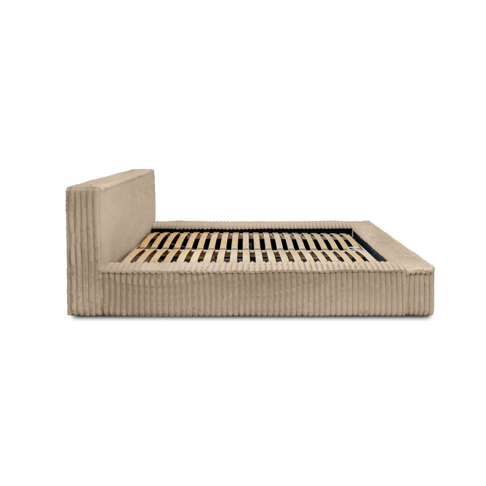 Polsterbett Lento Softcord mit Fellstruktur 180x200 mit Metallrahmen Vito 26