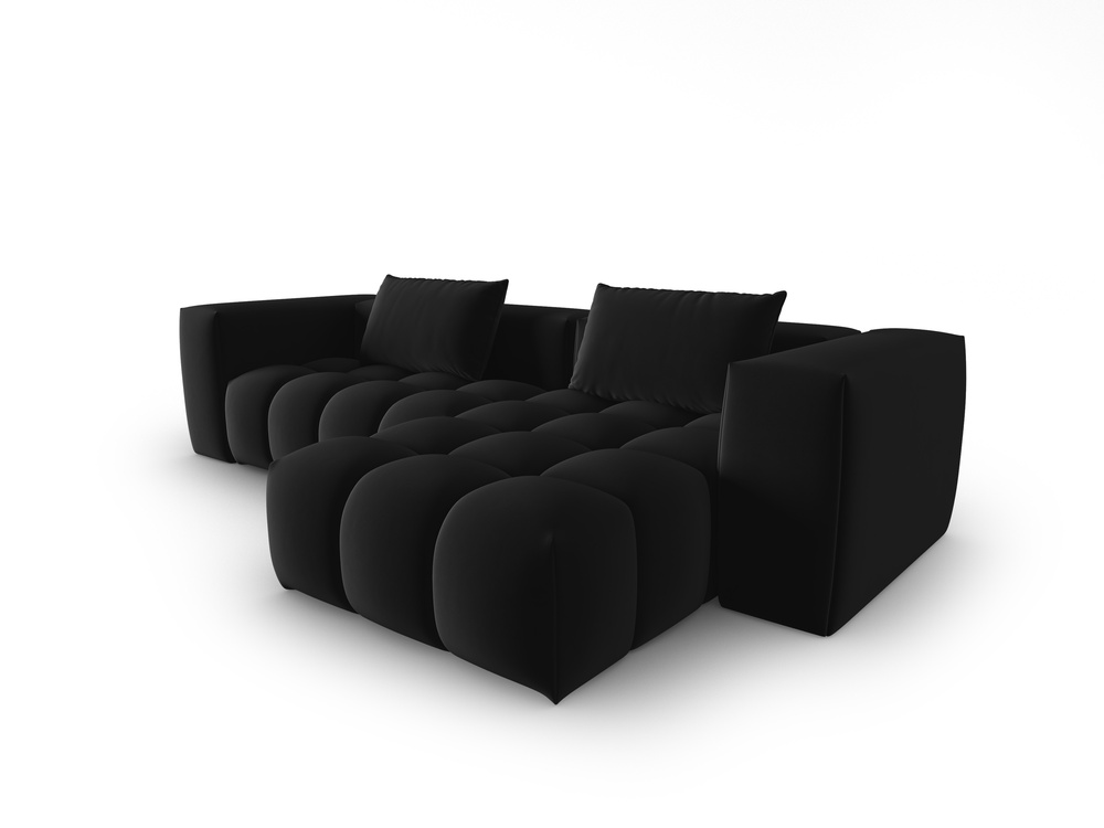 Cosmopolitan Design Ecksofa Verona 3-Sitzer Samt Casino Schwarz Rechts