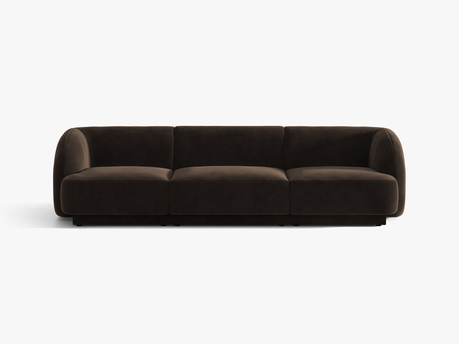 Micadoni Sofa Miley 3-Sitzer Samt Bluvel Dunkelbraun