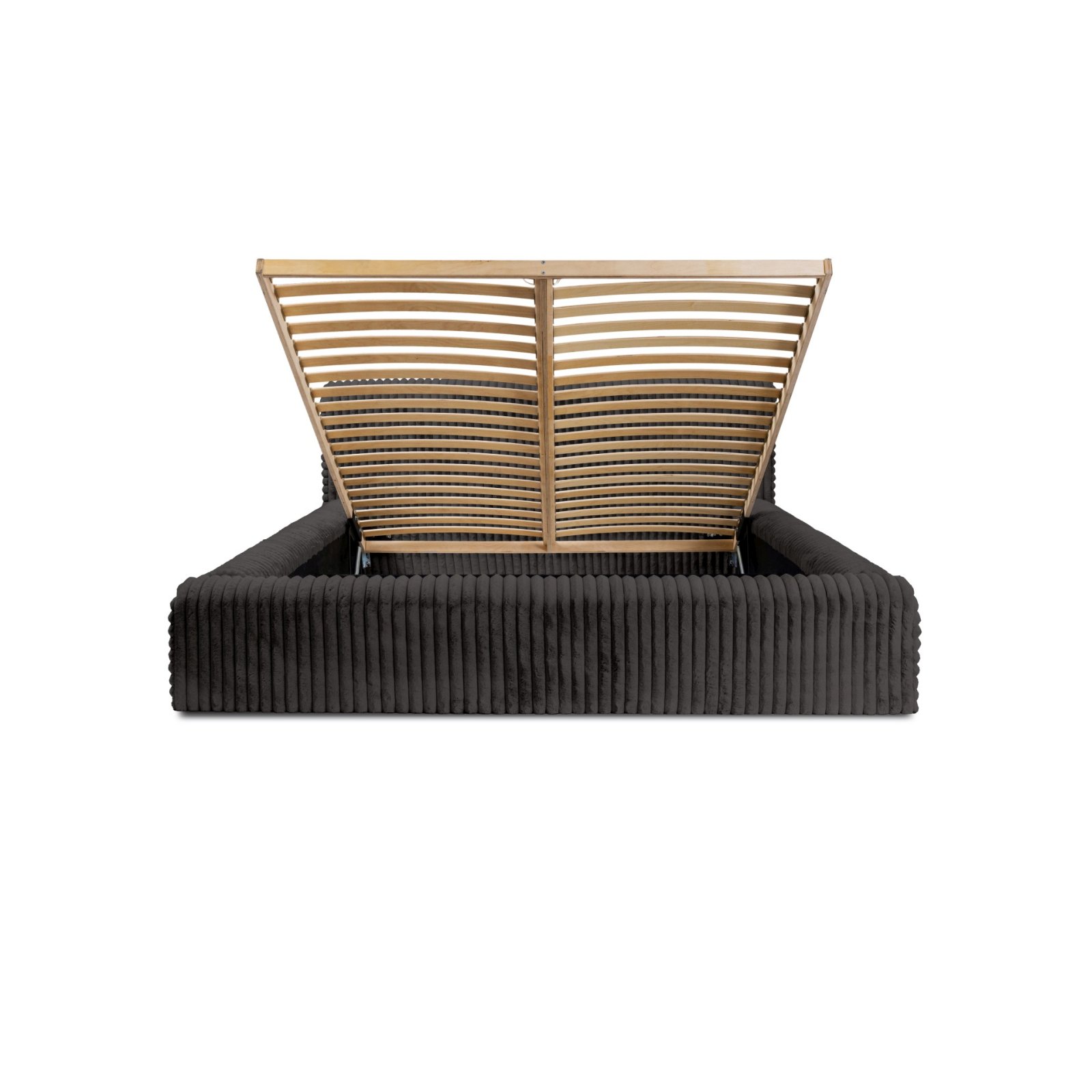 Polsterbett Miloa Softcord mit Fellstruktur 140x200 mit Holzrahmen Vito 18