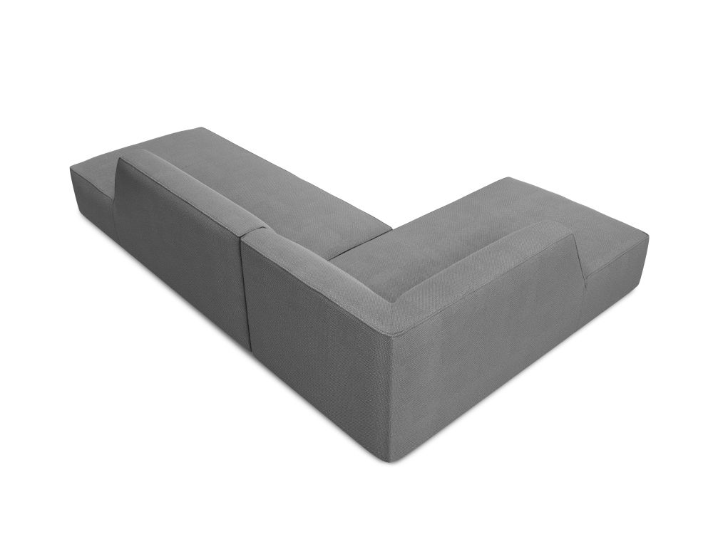 Cosmopolitan Design Ecksofa Siena 4-Sitzer offen Strukturierter Stoff Ottawa Grau Links