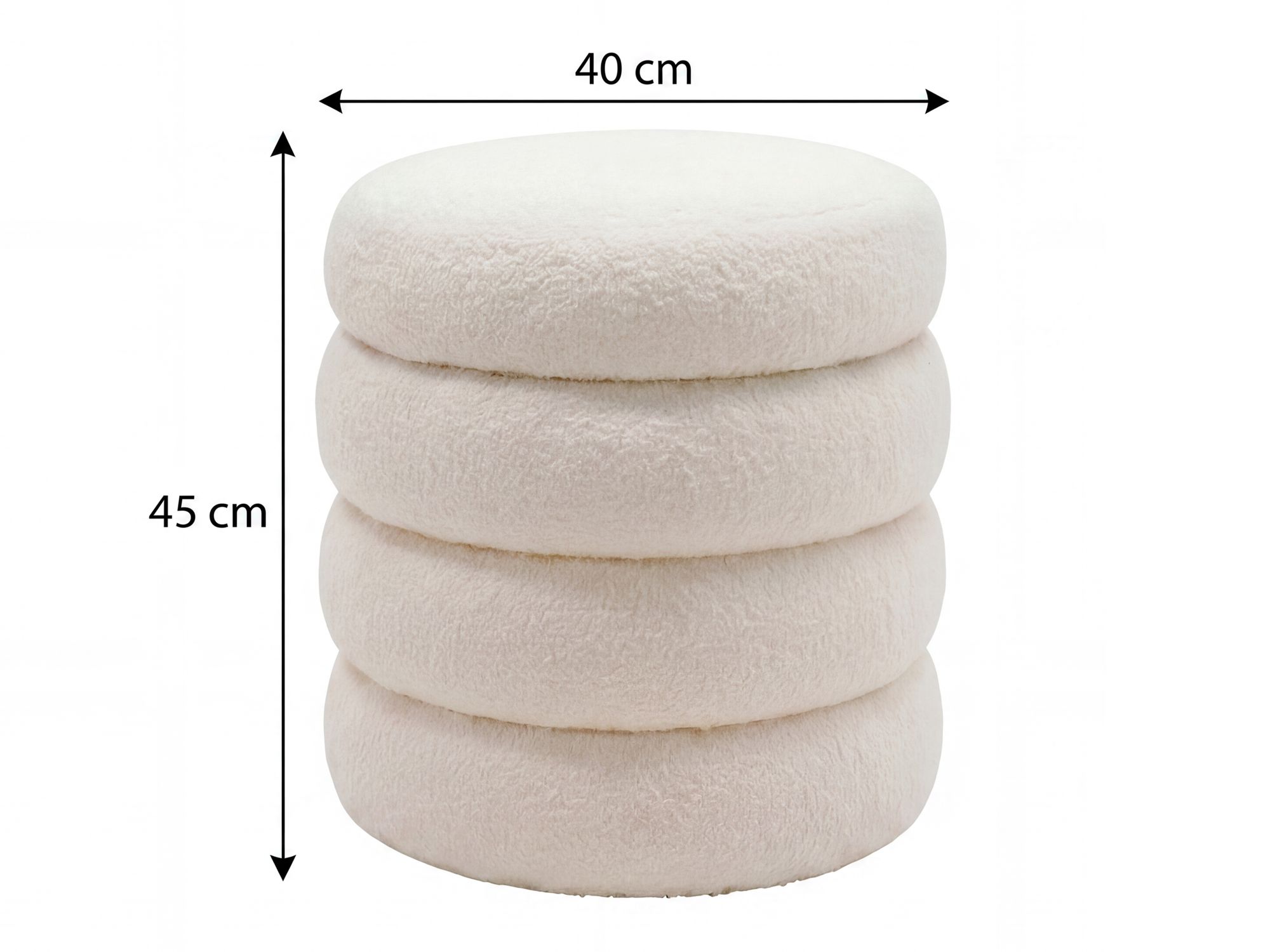 Sitzhocker Vassbotn Stoff Creme Ø 40 cm