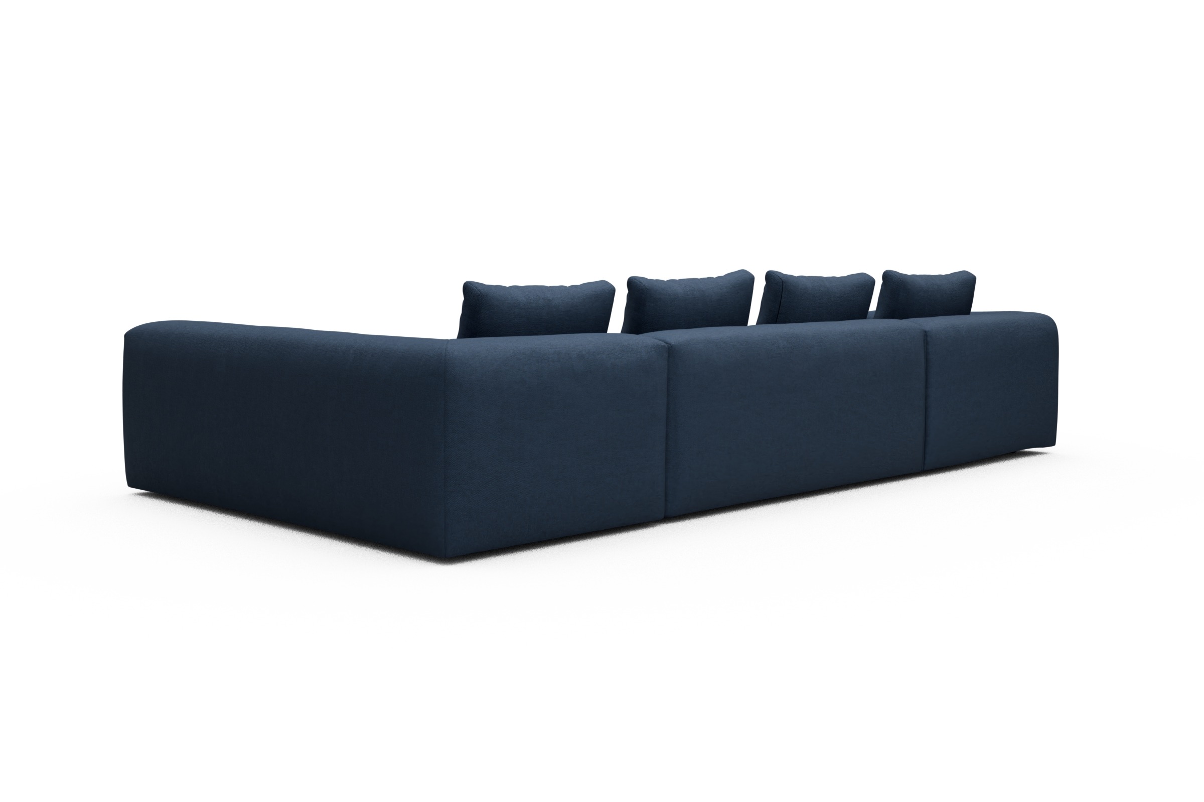 Wohnlandschaft Fred Chaiselongue links mit 2-Sitzer und lange Armlehne rechts Weda-Blue