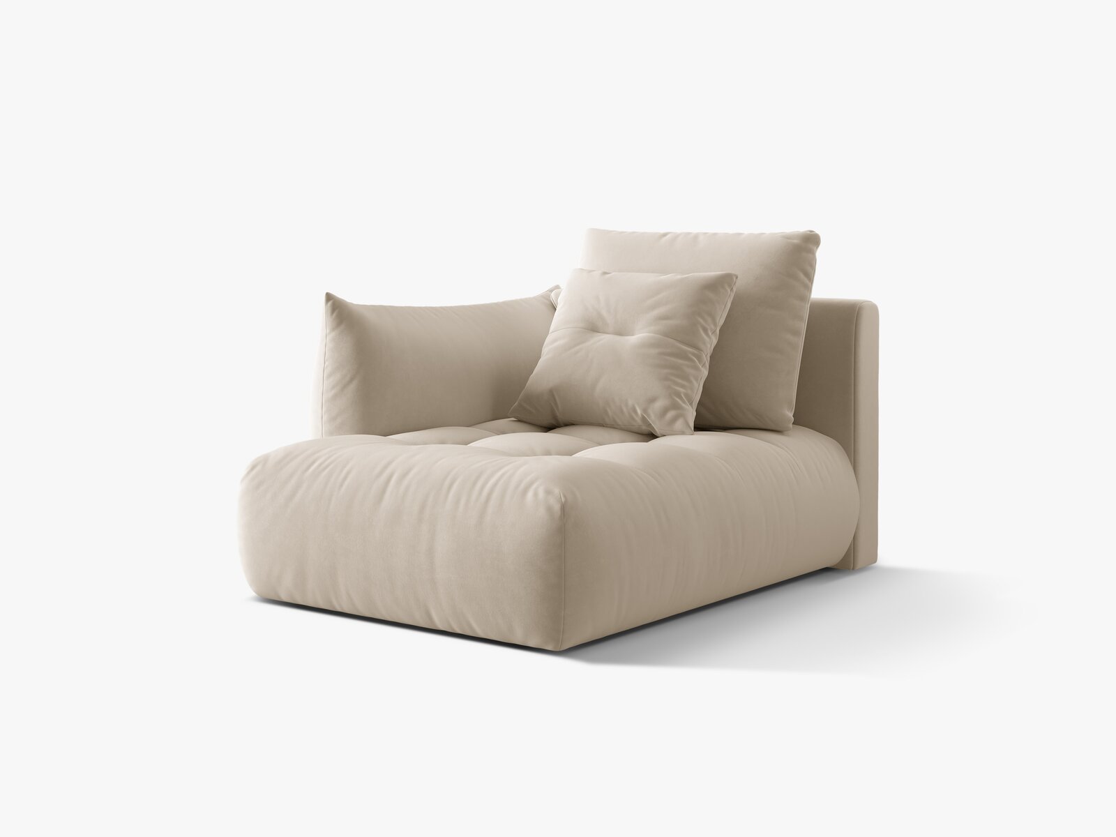 Micadoni Bloom Chaiselongue Links Samt Casino Helles Beige