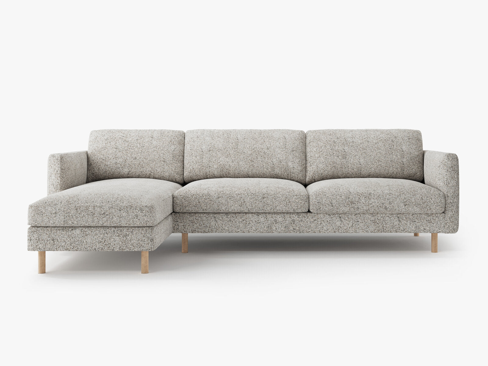 Micadoni Ecksofa Eden 4-Sitzer Links Strukturierter Stoff Beige Melange