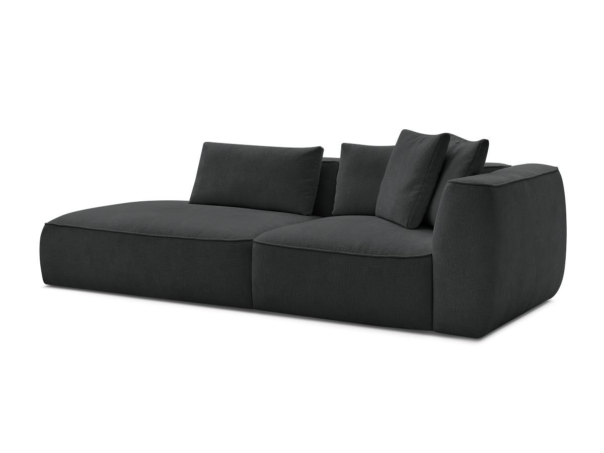 Bobochic Leopold Sofa 3-Sitzer Strukturstoff Schwarz Armlehne rechts