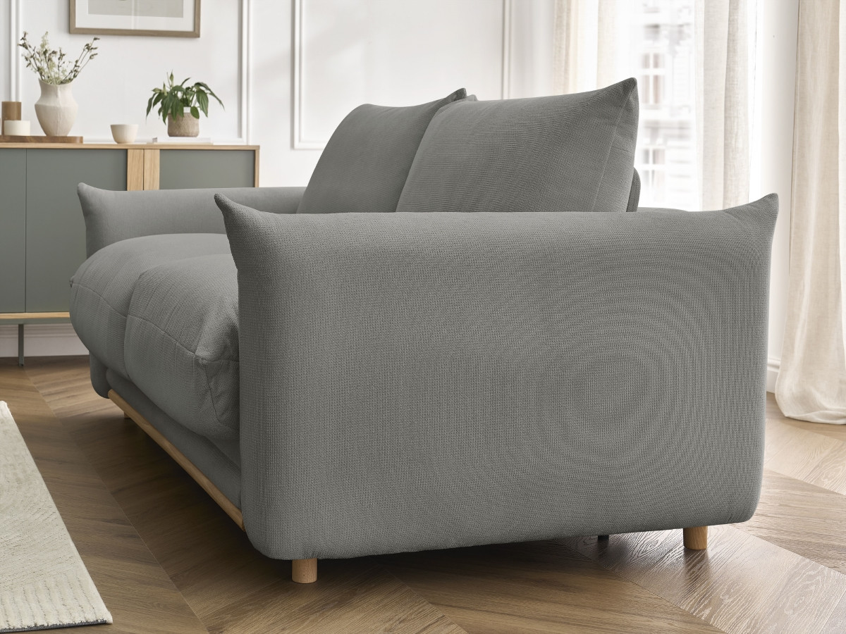 Bobochic Ernest Schlafsofa 3-Sitzer, Liegefläche 190 × 140 / 160 cm Stoff Dunkelgrau, Liegefläche 160 × 190 cm