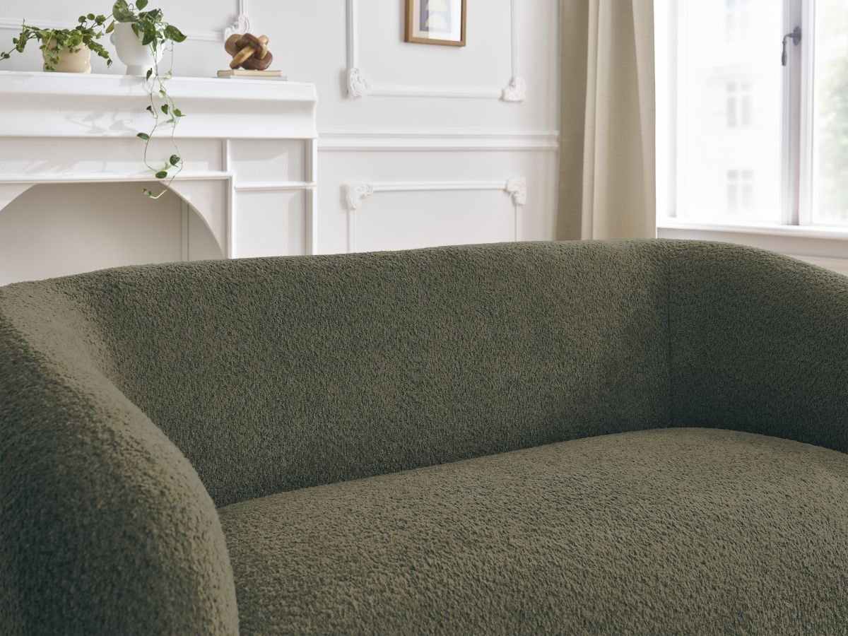 Bobochic Celine Sofa 2-Sitzer Bouclé-Stoff Grün