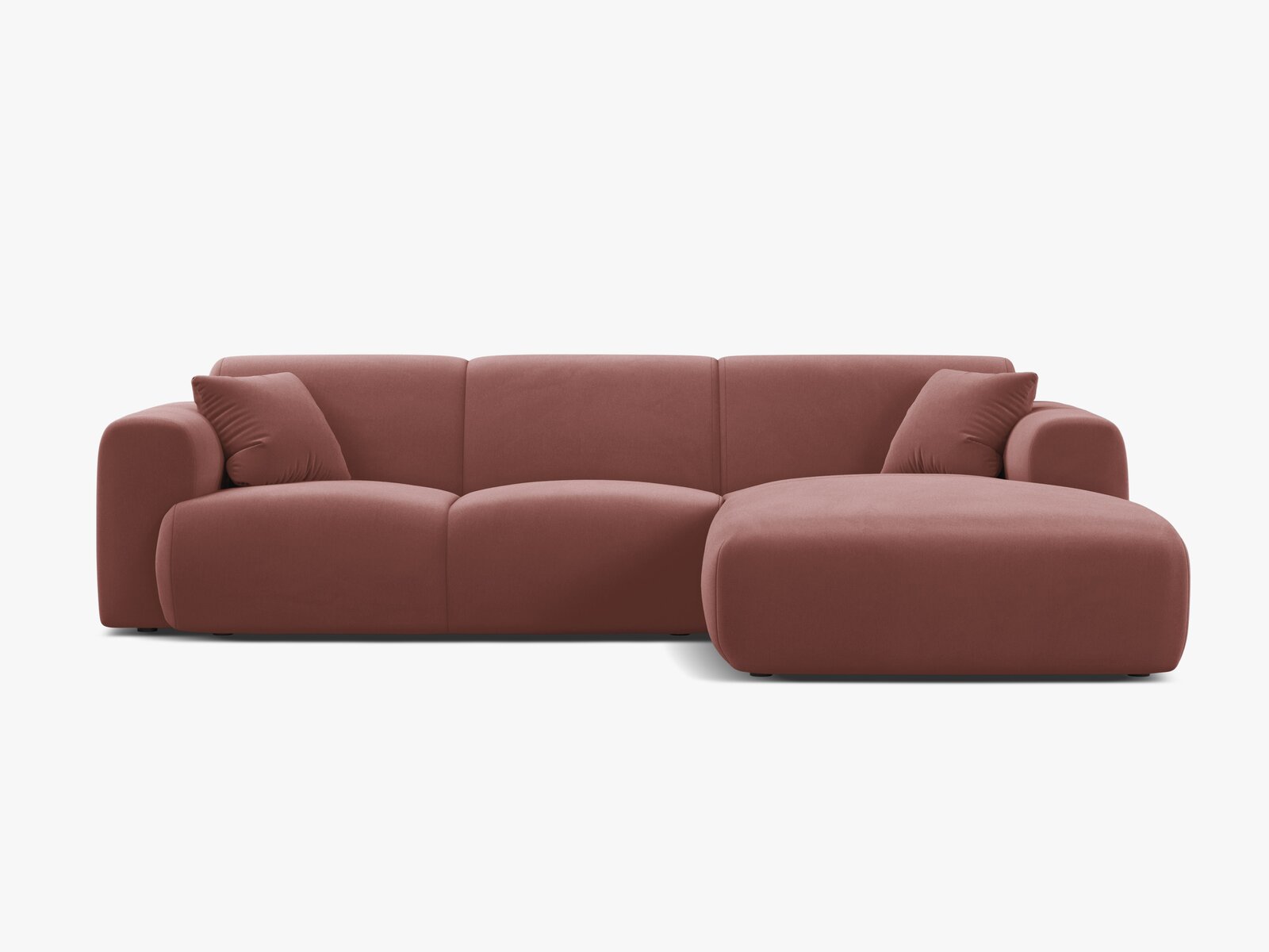 Micadoni Ecksofa Molino 4-Sitzer Rechts Samt Casino Flamingo