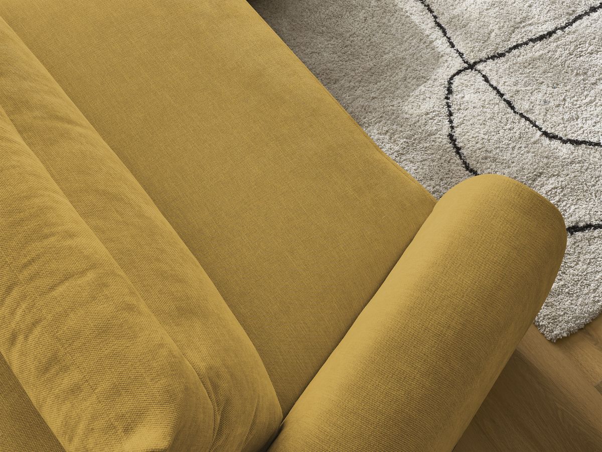 Bobochic Aden Ecksofa 386 × 152 cm Stoff Gelb Ecke rechts