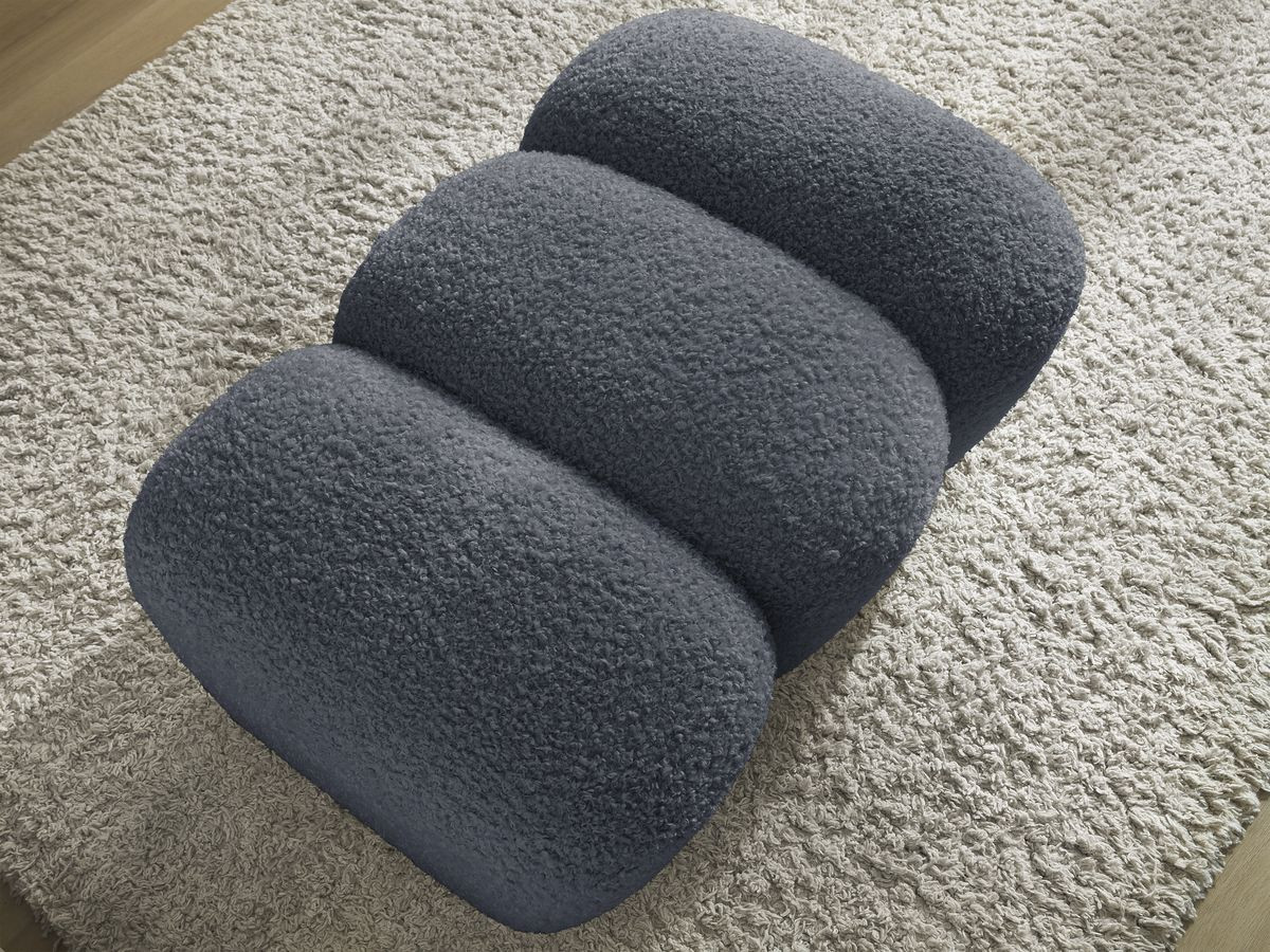 Bobochic Hippolyte Pouf Bouclé-Stoff Dunkelgrau