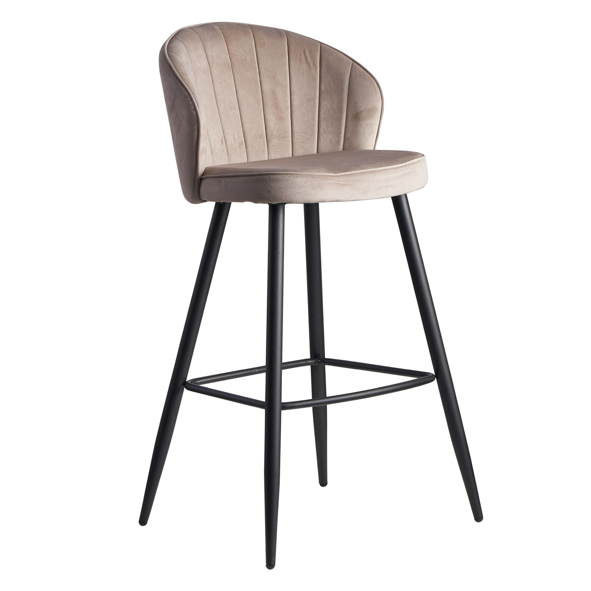 Barhocker Norddepil Samt Beige 56 × 52,5 × 102,5 cm