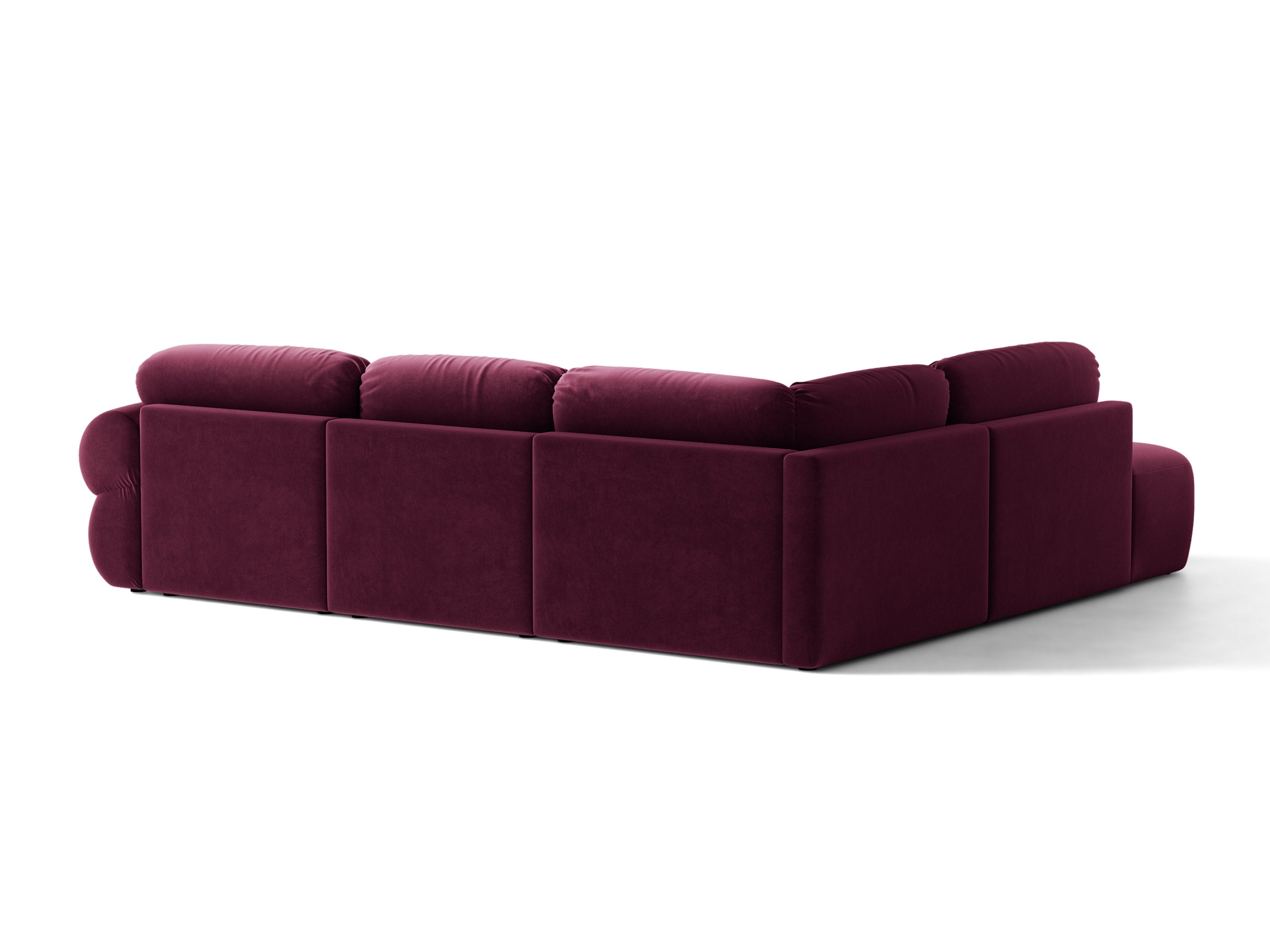 Micadoni Ophelia Ecksofa 289 cm Links Samt Venus Burgundfarben