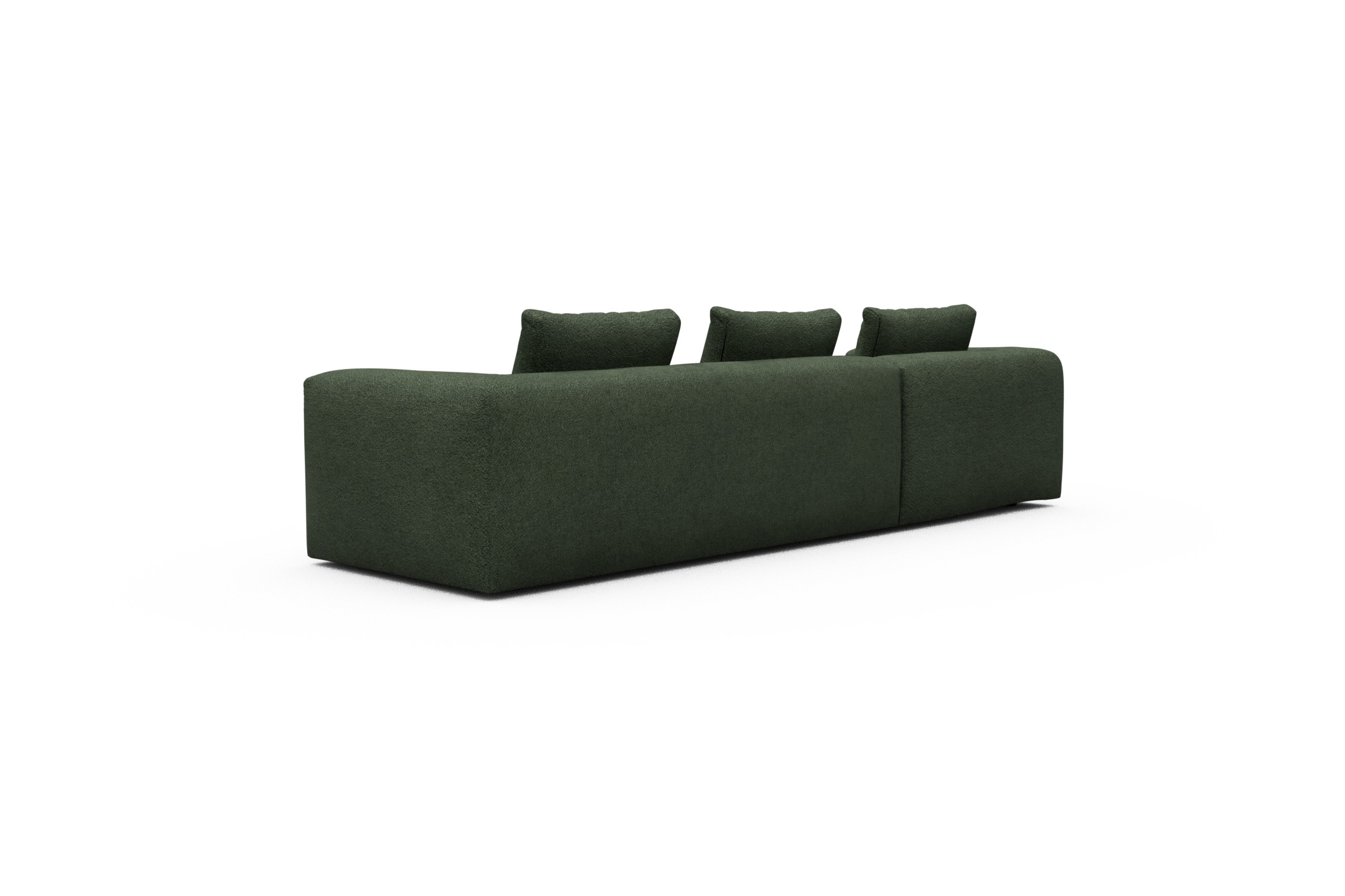 Ecksofa Fred Chaiselongue links mit 2,5-Sitzer Vanora-Deep-Green