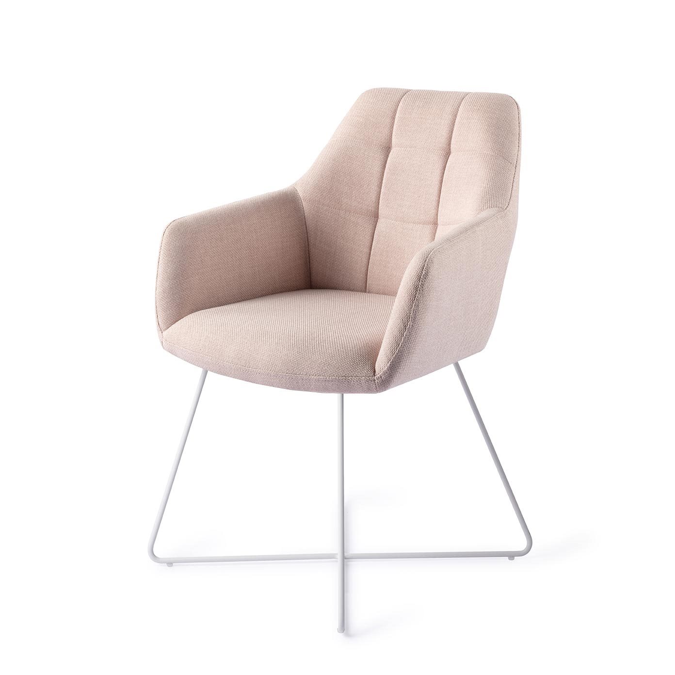 Jesper Home Esszimmerstuhl Noto Petal-Pink Cross Weiß