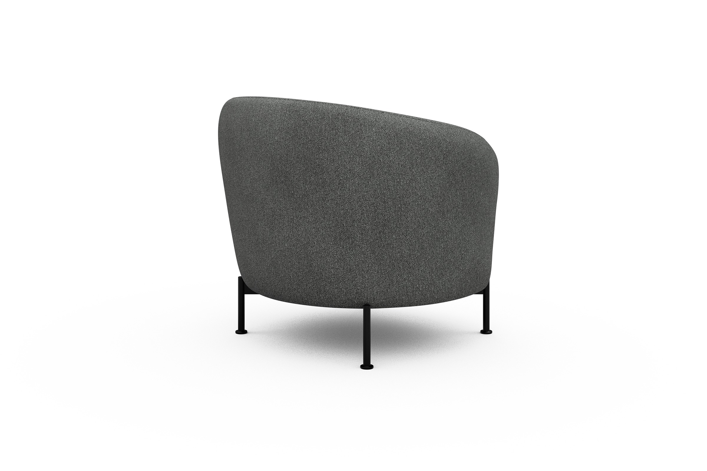 Sessel Ronda X-Metallgestell Schwarz Boucle-Ash-Grey