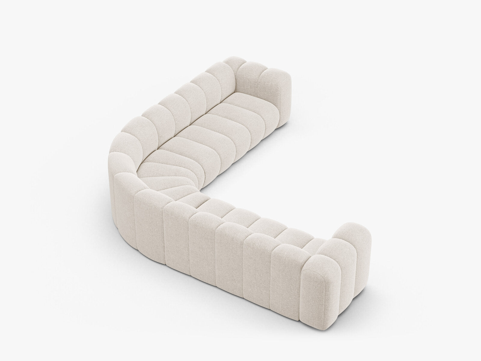 Micadoni symmetrisches Ecksofa Lupine 5-Sitzer  Chenille Eden Helles Beige