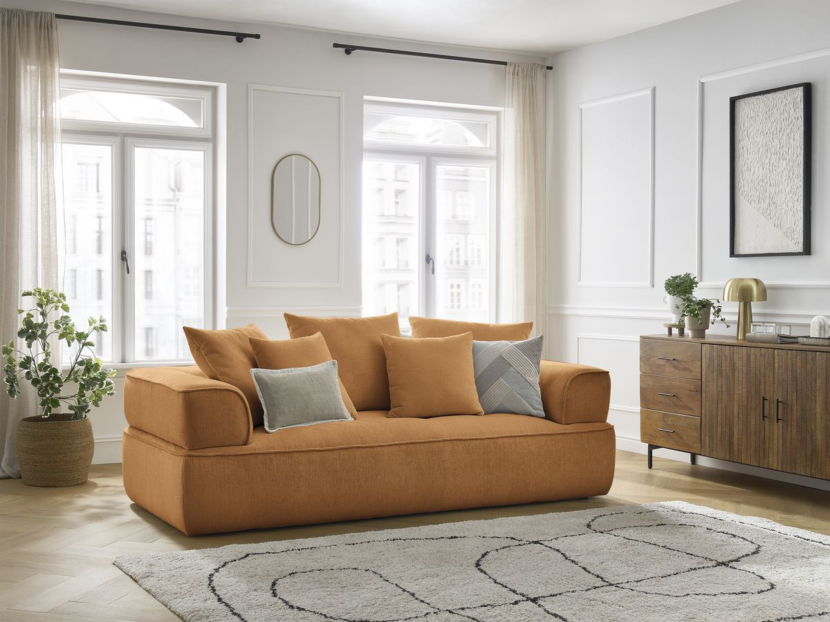 Bobochic Whesley Sofa 3-Sitzer Stoff Gelb