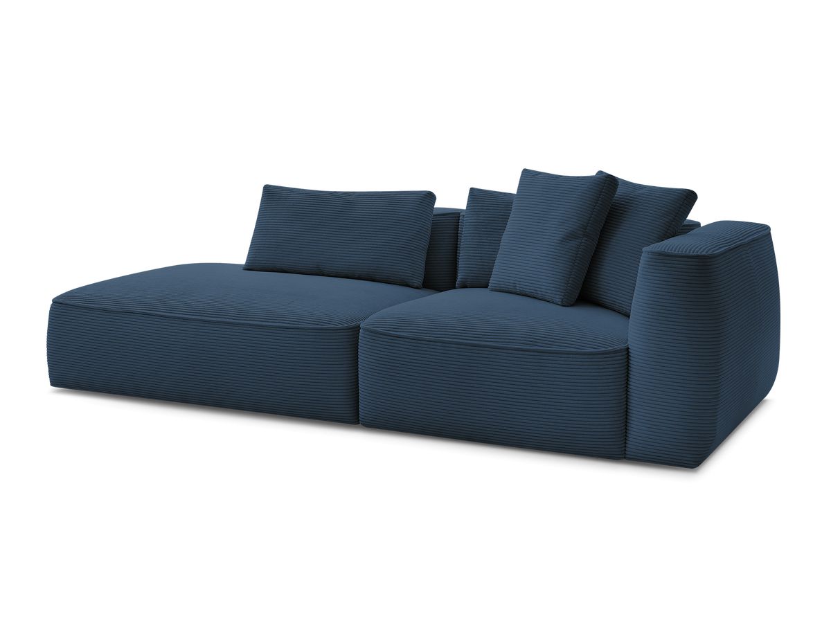 Bobochic Leopold Sofa 3-Sitzer Cordsamt Dunkelblau Armlehne rechts