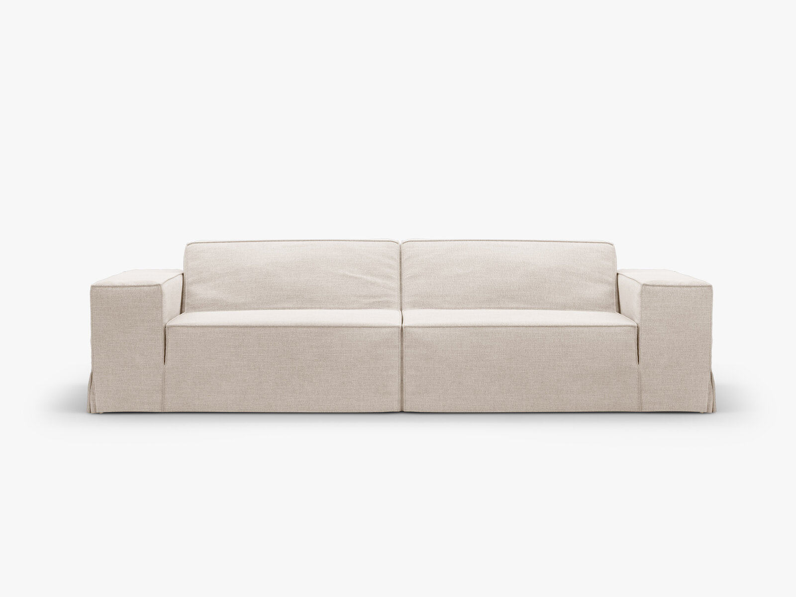 Micadoni 3-Sitzer Sofa Jodie Strukturierter Stoff Lins Beige