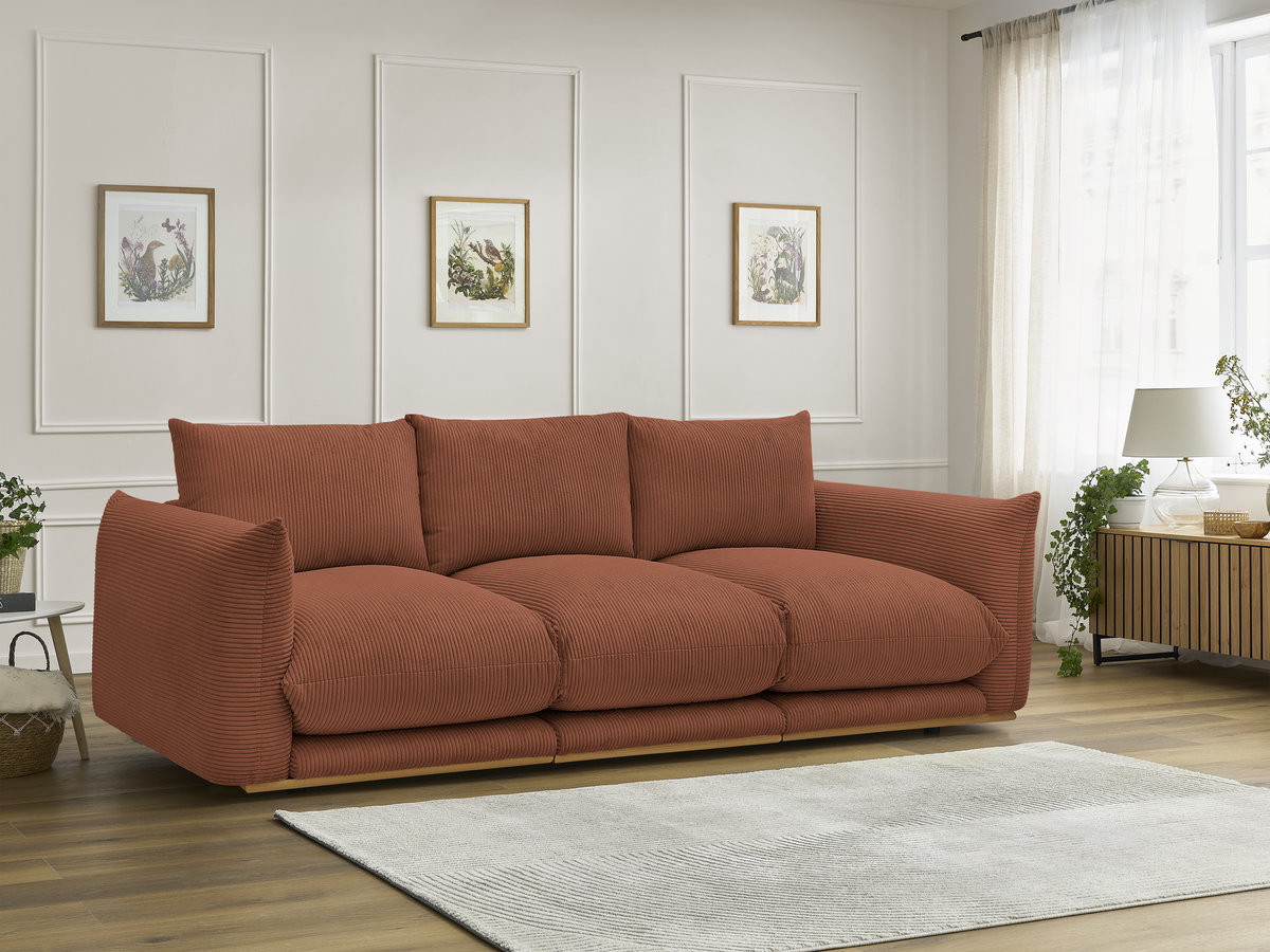 Bobochic Ernest Sofa 3-Sitzer 266 × 106 cm Cordsamt Orange