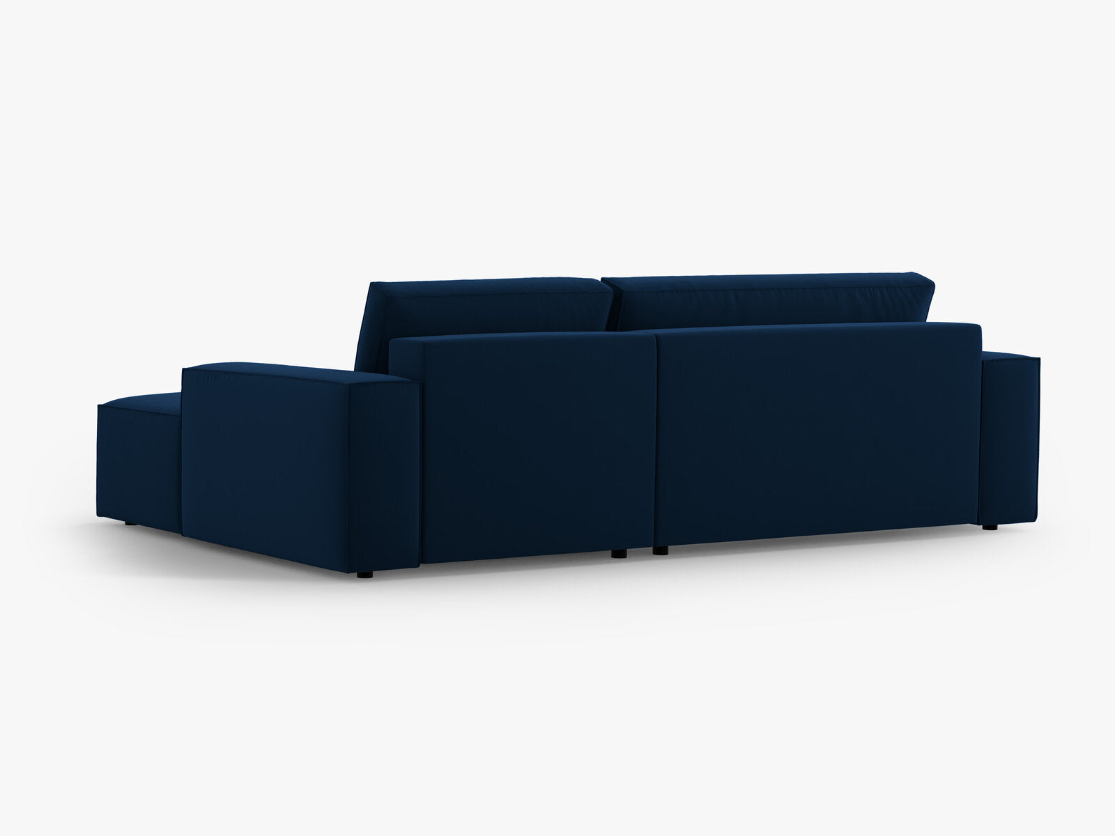 Micadoni Schlaf-Ecksofa Jodie 3-Sitzer Rechts Samt Königsblau