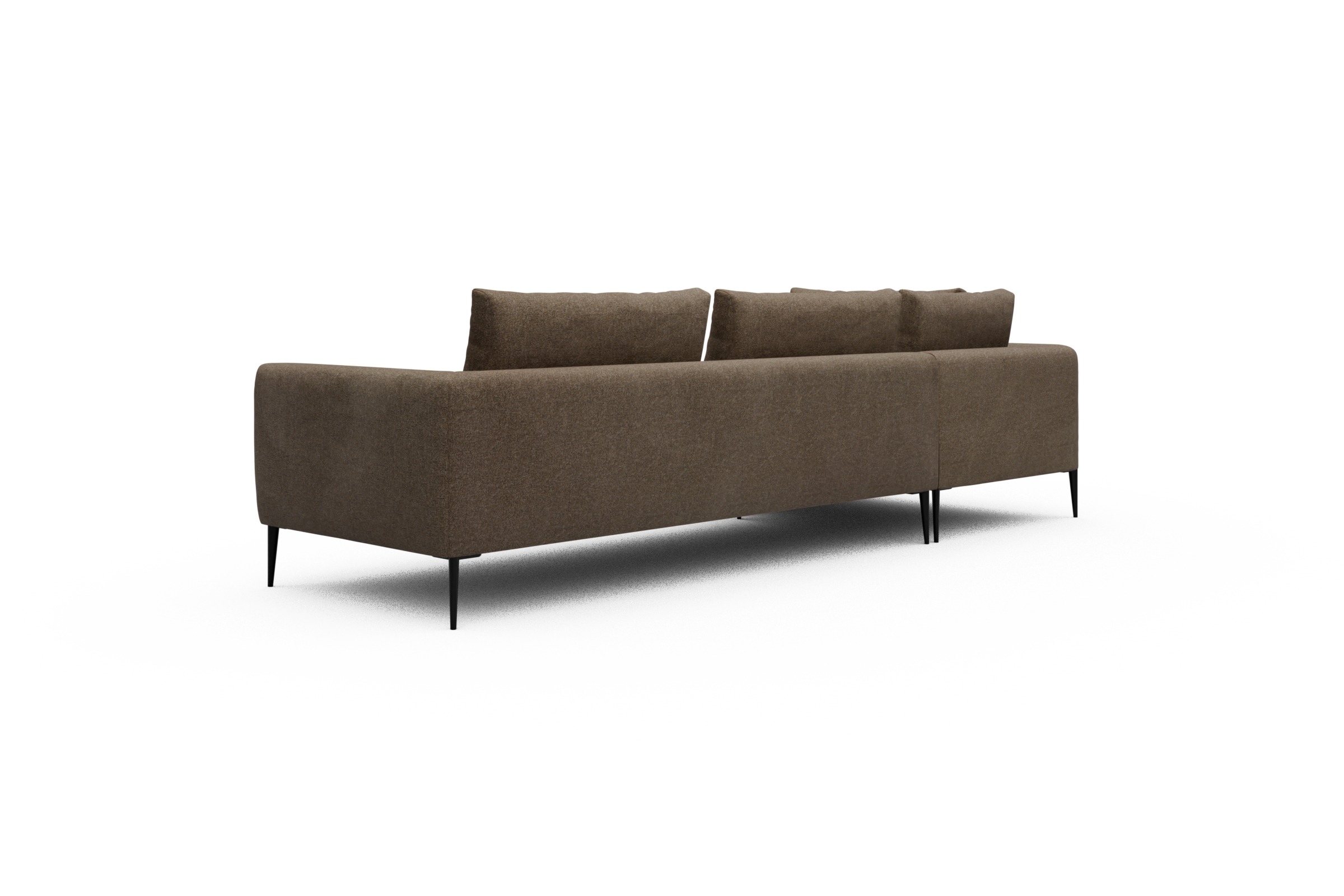 Ecksofa Paul Relax-Ecke rechts mit 3-Sitzer Aivi-Khaki-Brown