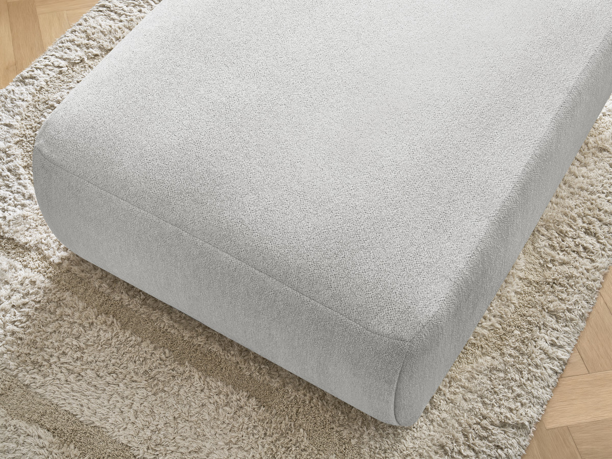 Bobochic Jana Pouf 94 × 114 cm Melange-Stoff Hellgrau