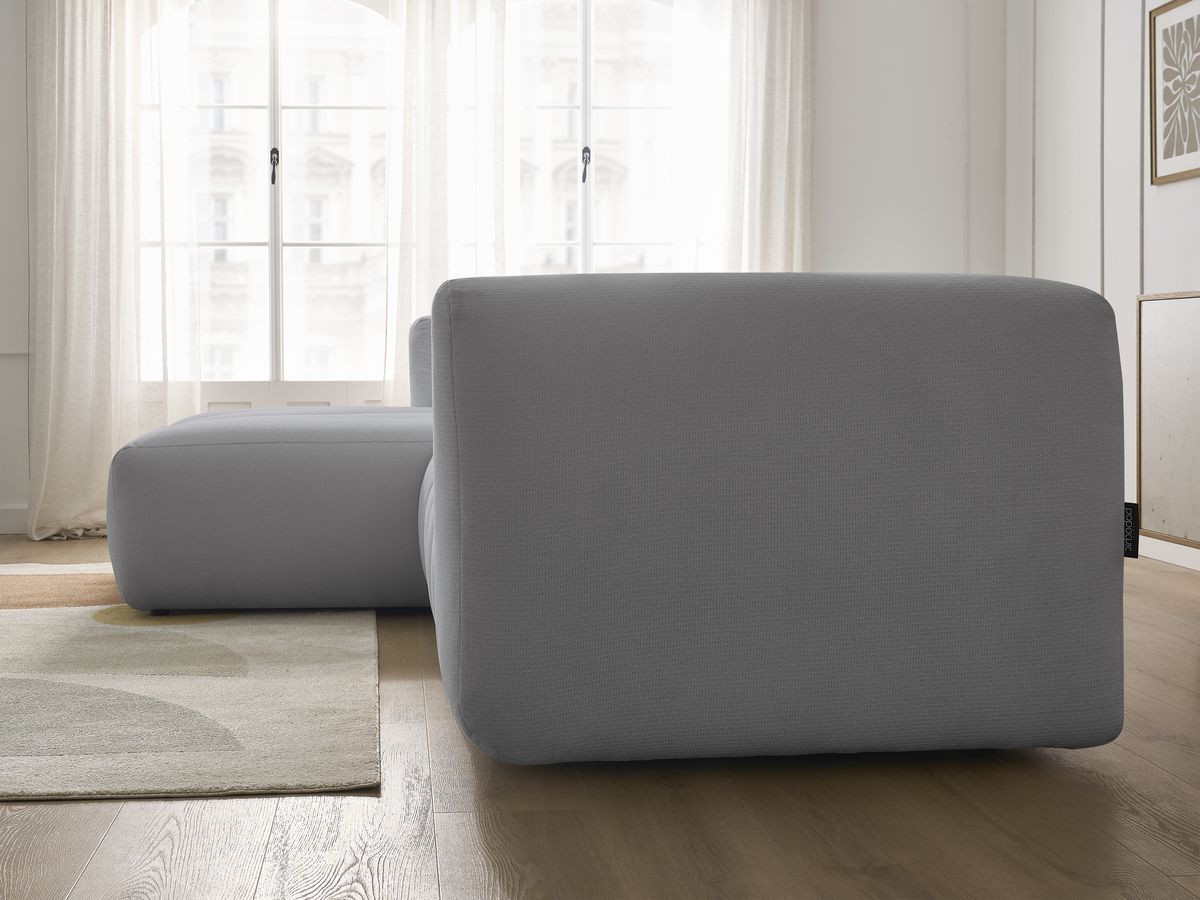 Bobochic Talia Ecksofa Melange-Stoff Hellgrau Ecke links