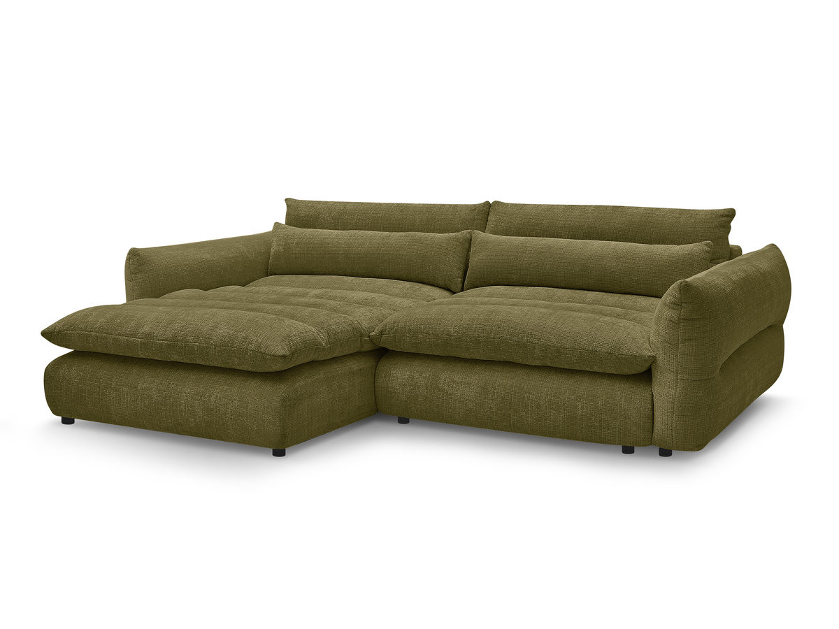 Bobochic Neil Ecksofa Strukturstoff Grün Ecke links