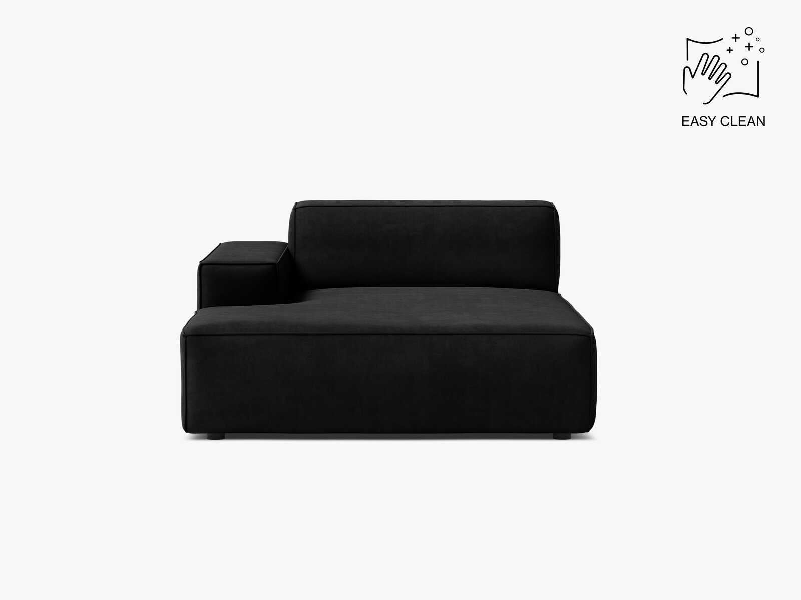 Micadoni Jodie Chaiselongue Links Samt Venus Schwarz