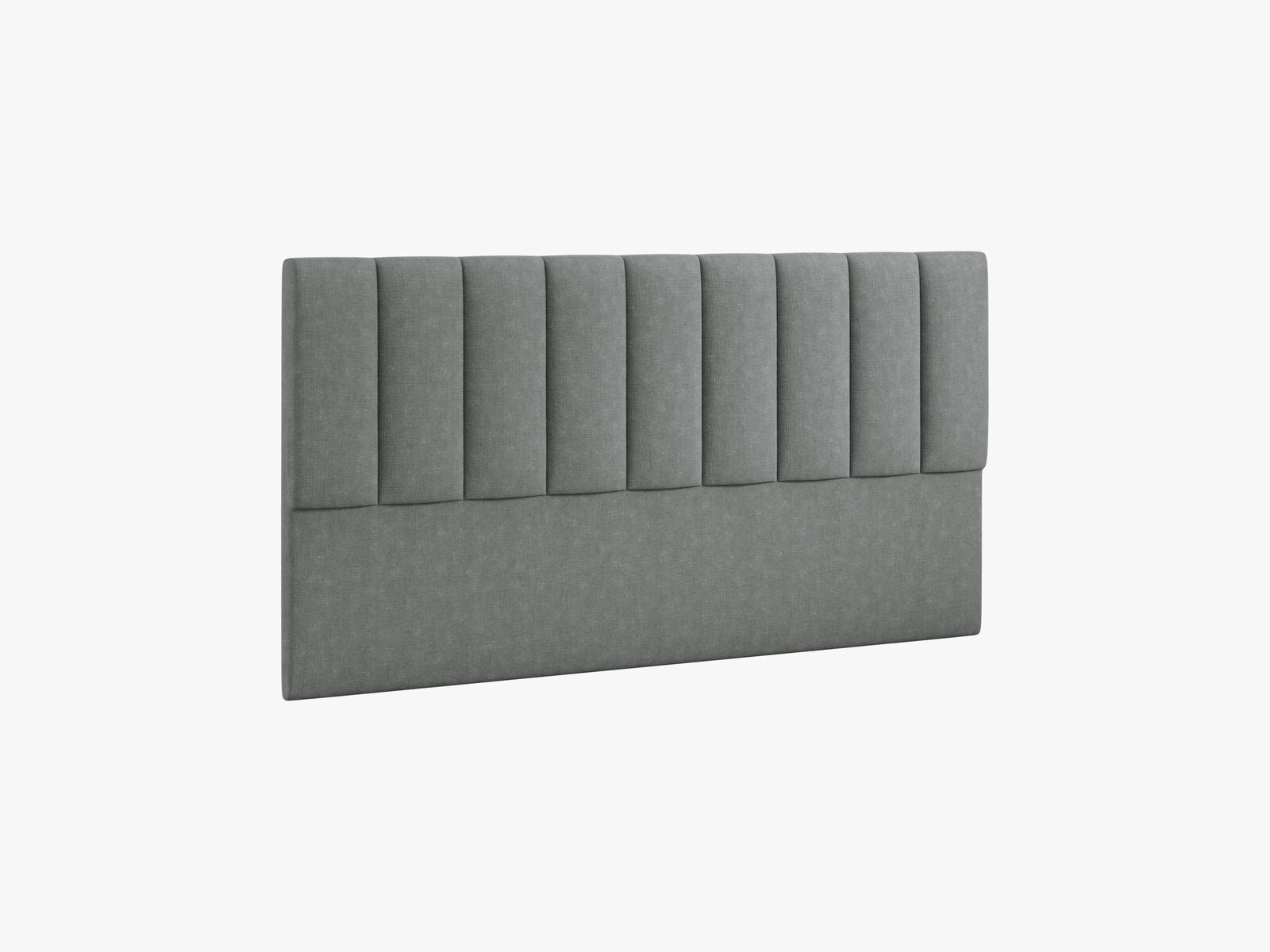 Micadoni Marl Samtiger Kopfteil 140 cm (H 95 cm) Strukturierter Stoff Liberty Grau 180x95