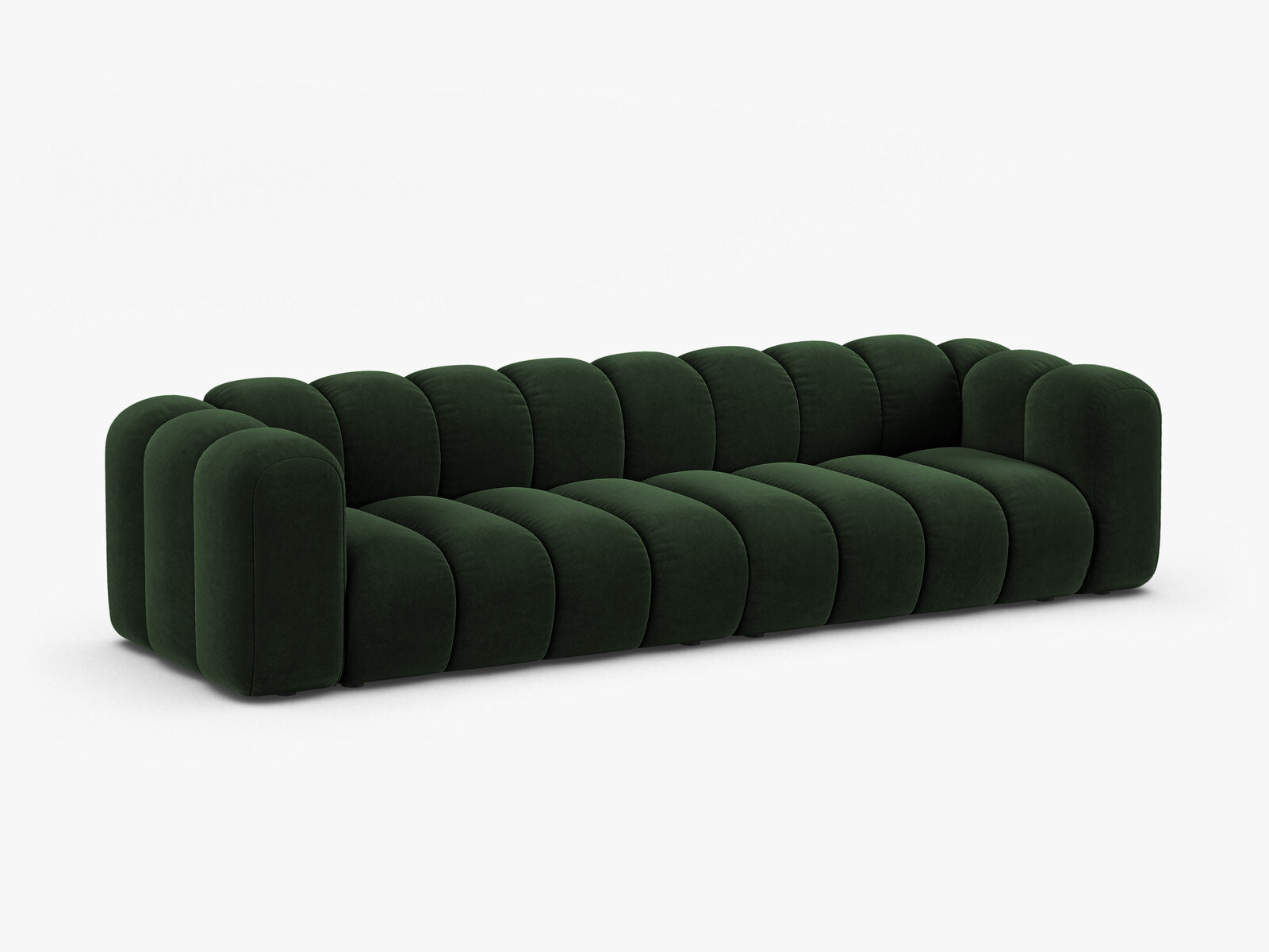 Micadoni Modulares Sofa Lupine 4-Sitzer Samt Venus Flaschengrün