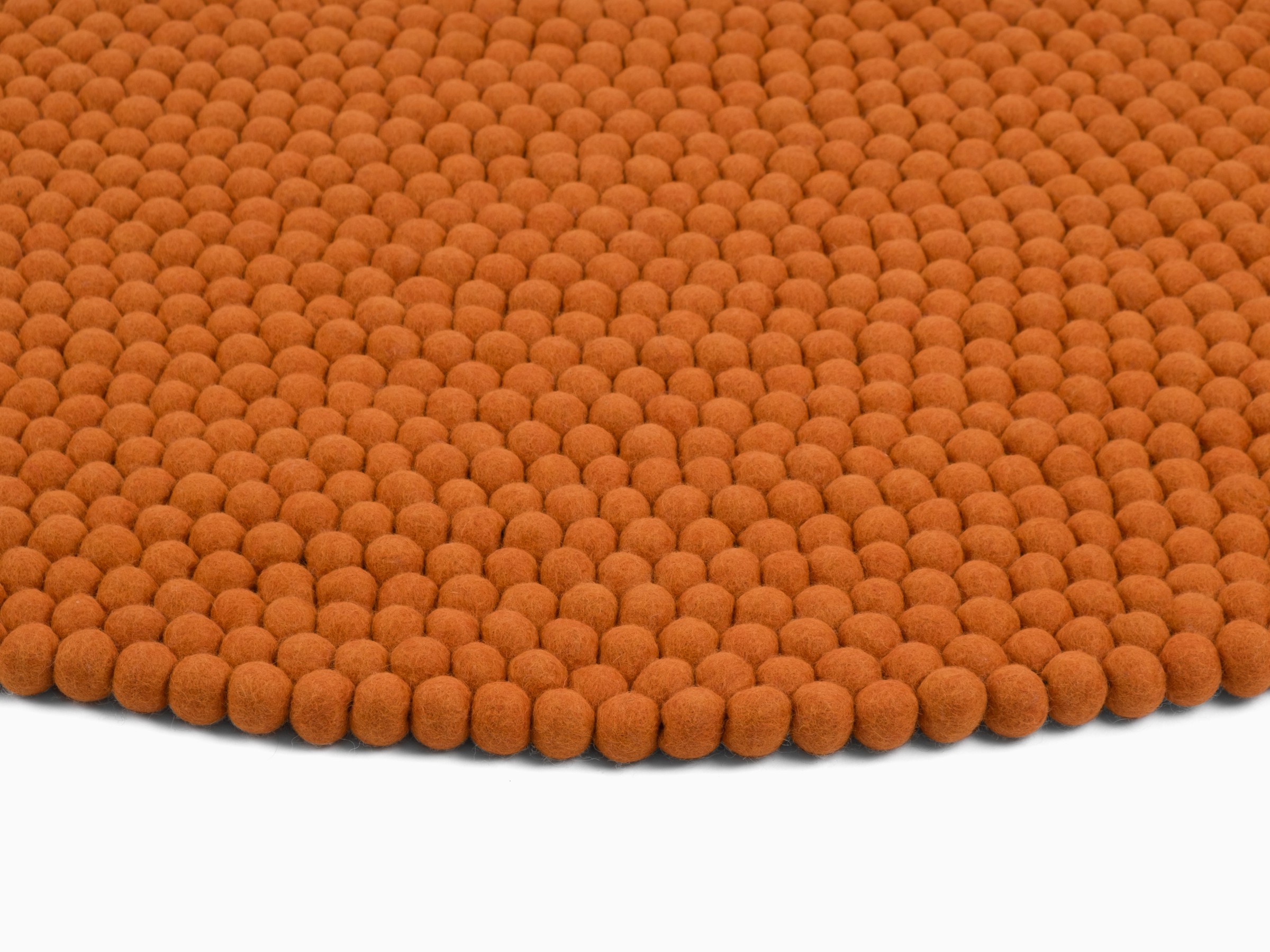 myfelt Afra Filzkugelteppich Orange rund Ø 120 cm