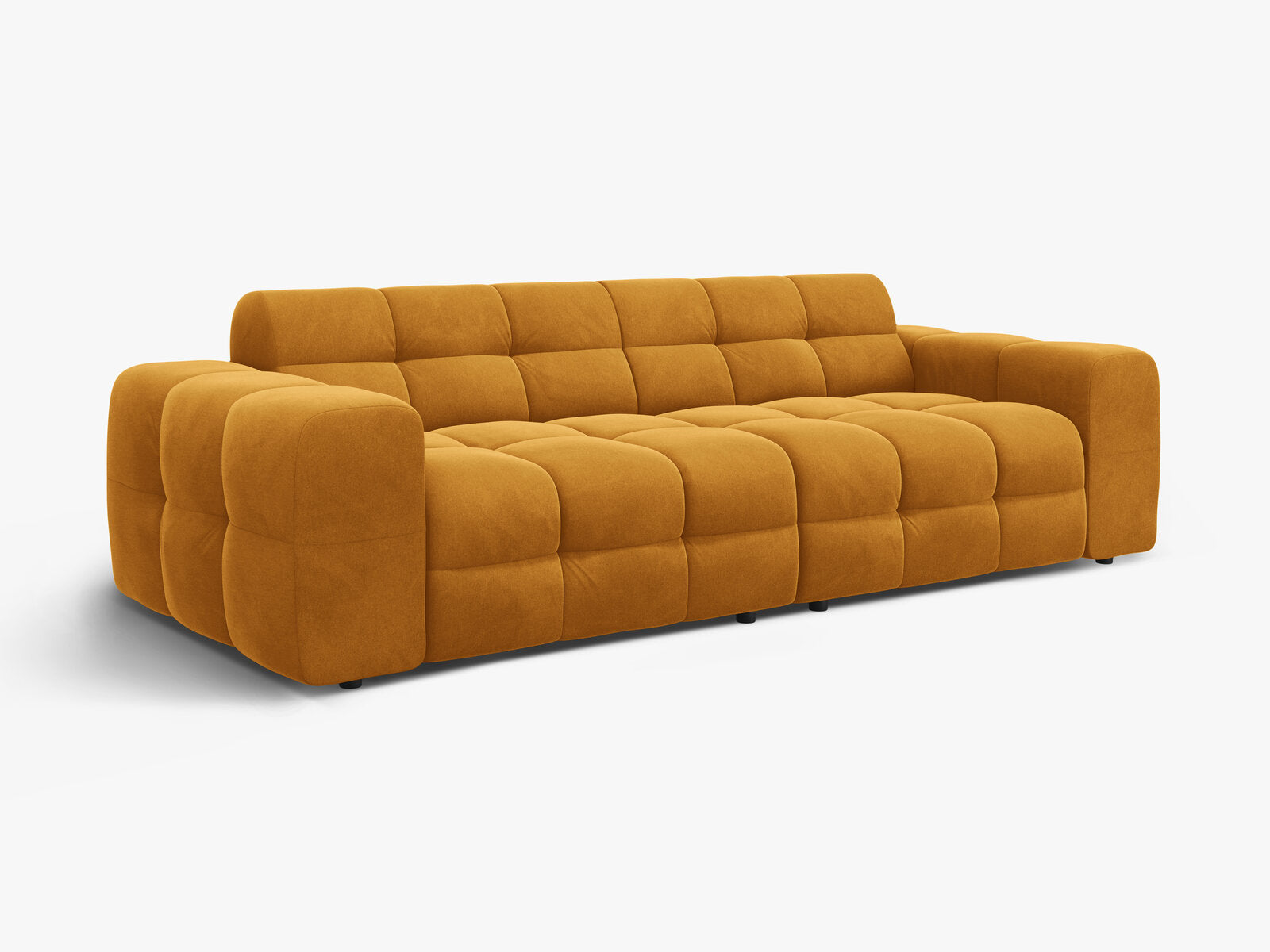 Micadoni Sofa Kendal 4-Sitzer Samt Senf